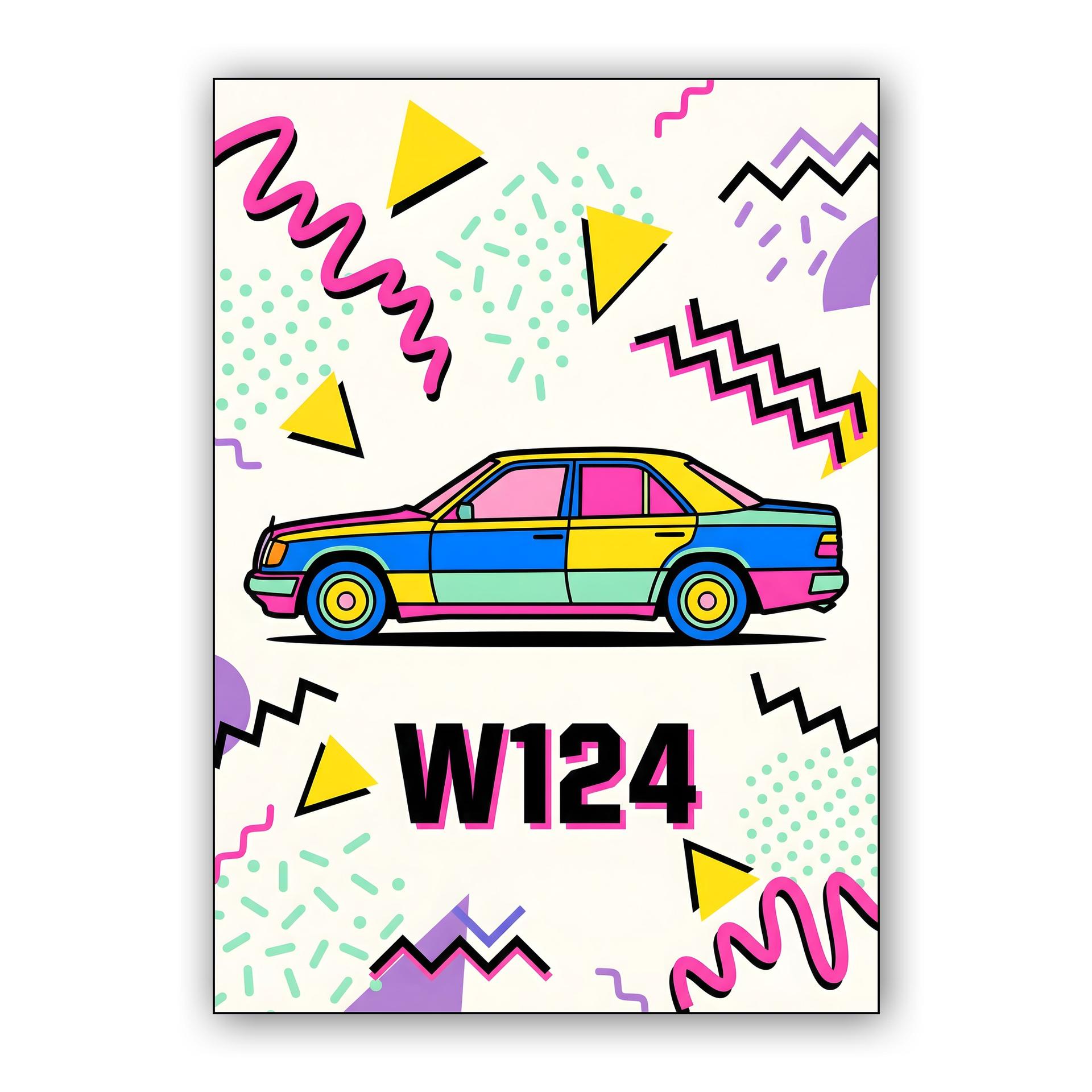 Memphis Vibe: Mercedes W124 Colorful Tribute