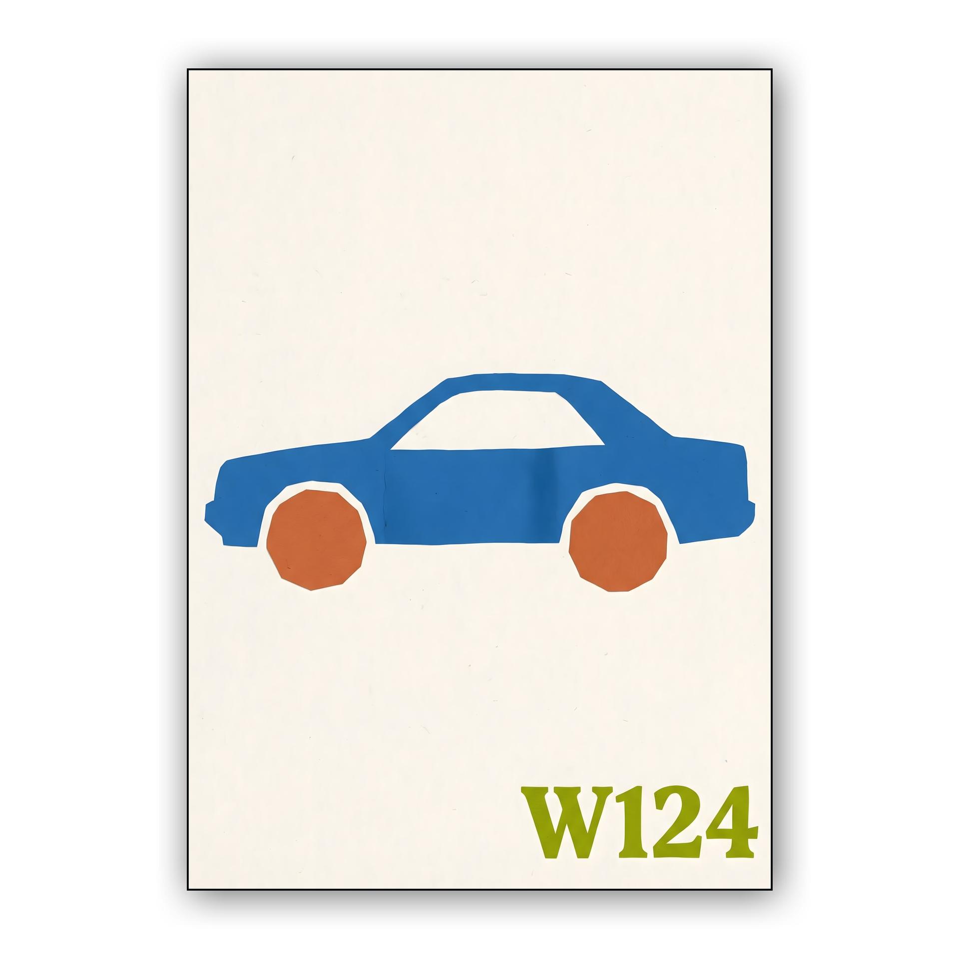Mercedes W124: Minimalist Paper Cutout Tribute