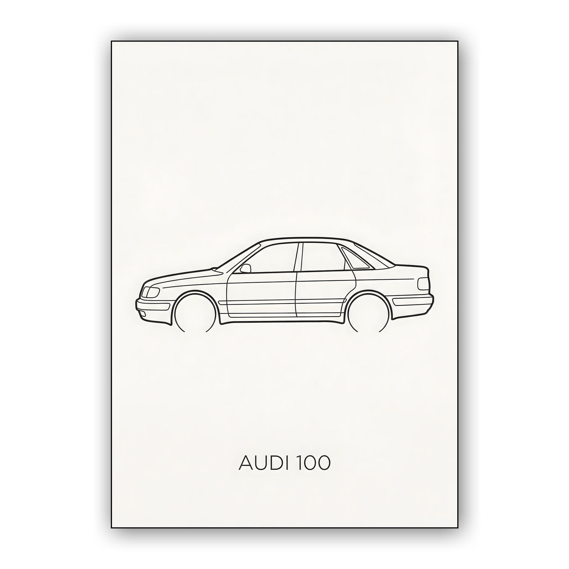Audi 100 C4 Minimalist Line Art