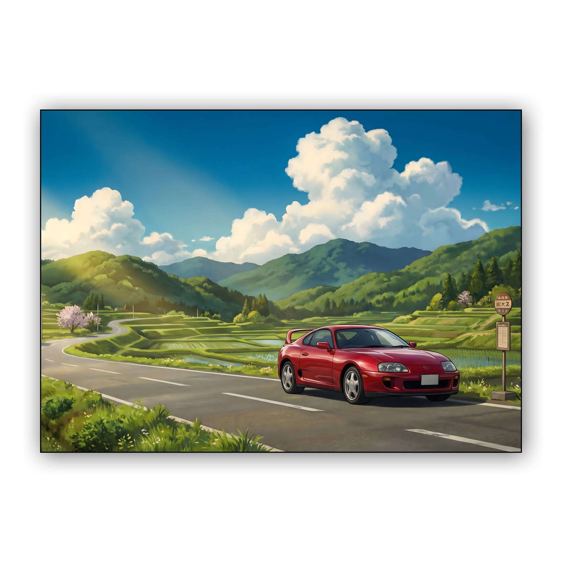 Nostalgic Road: Toyota Supra A80 in Rural Japan