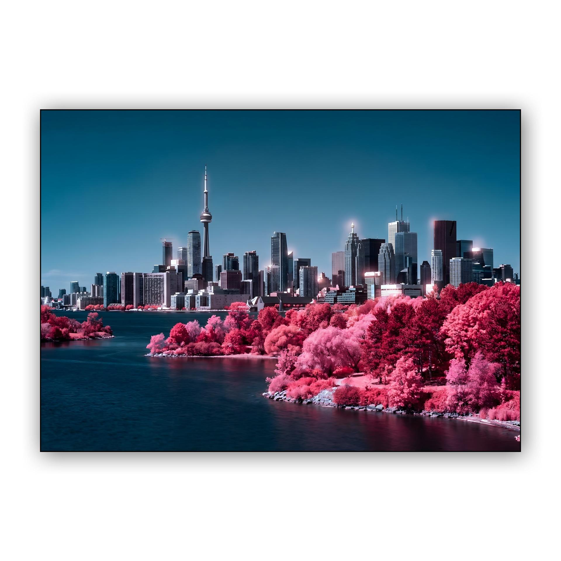Infrared Toronto: Pink Shoreline and Teal Skies