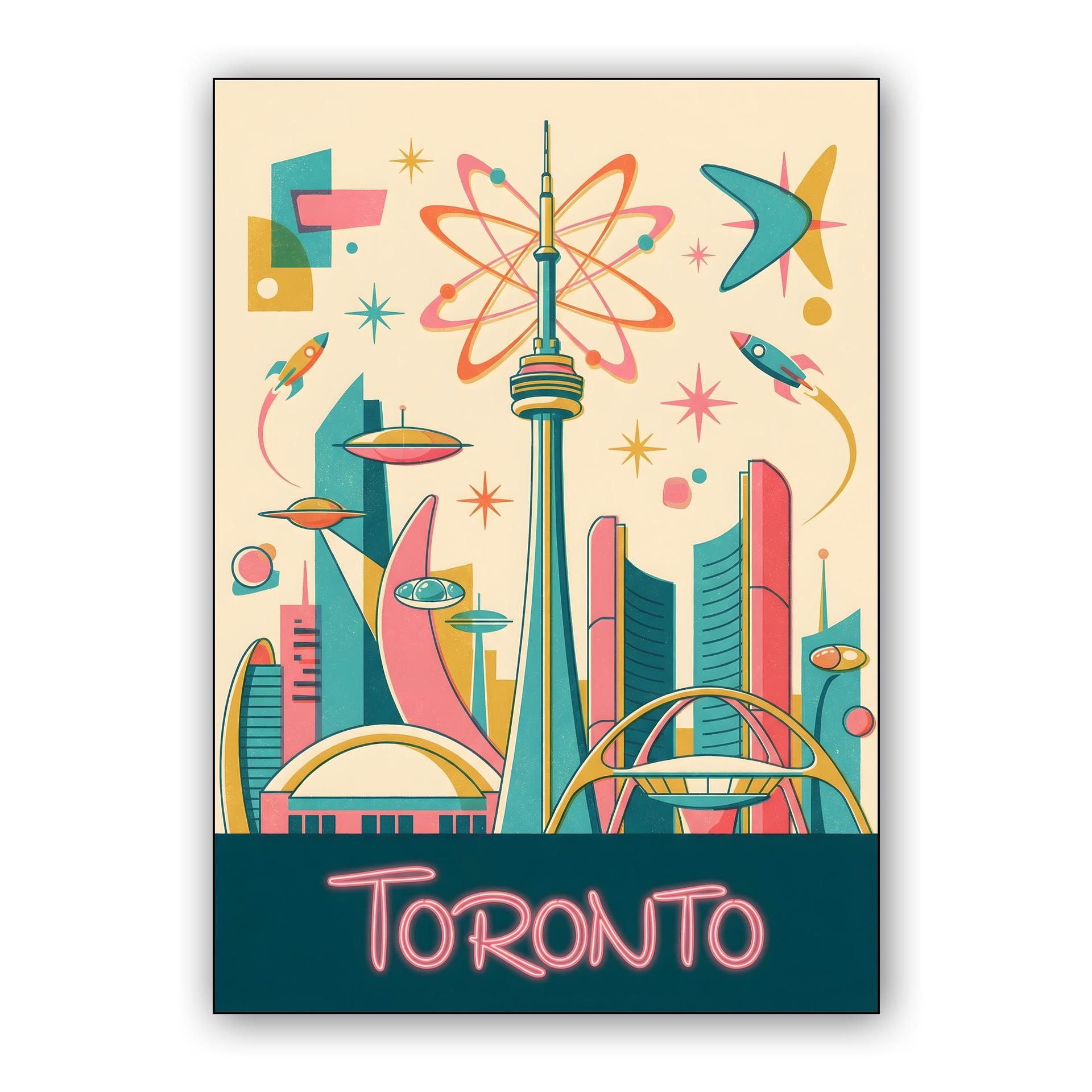 Toronto Space Age: Retro-Futuristic CN Tower & Rogers Centre