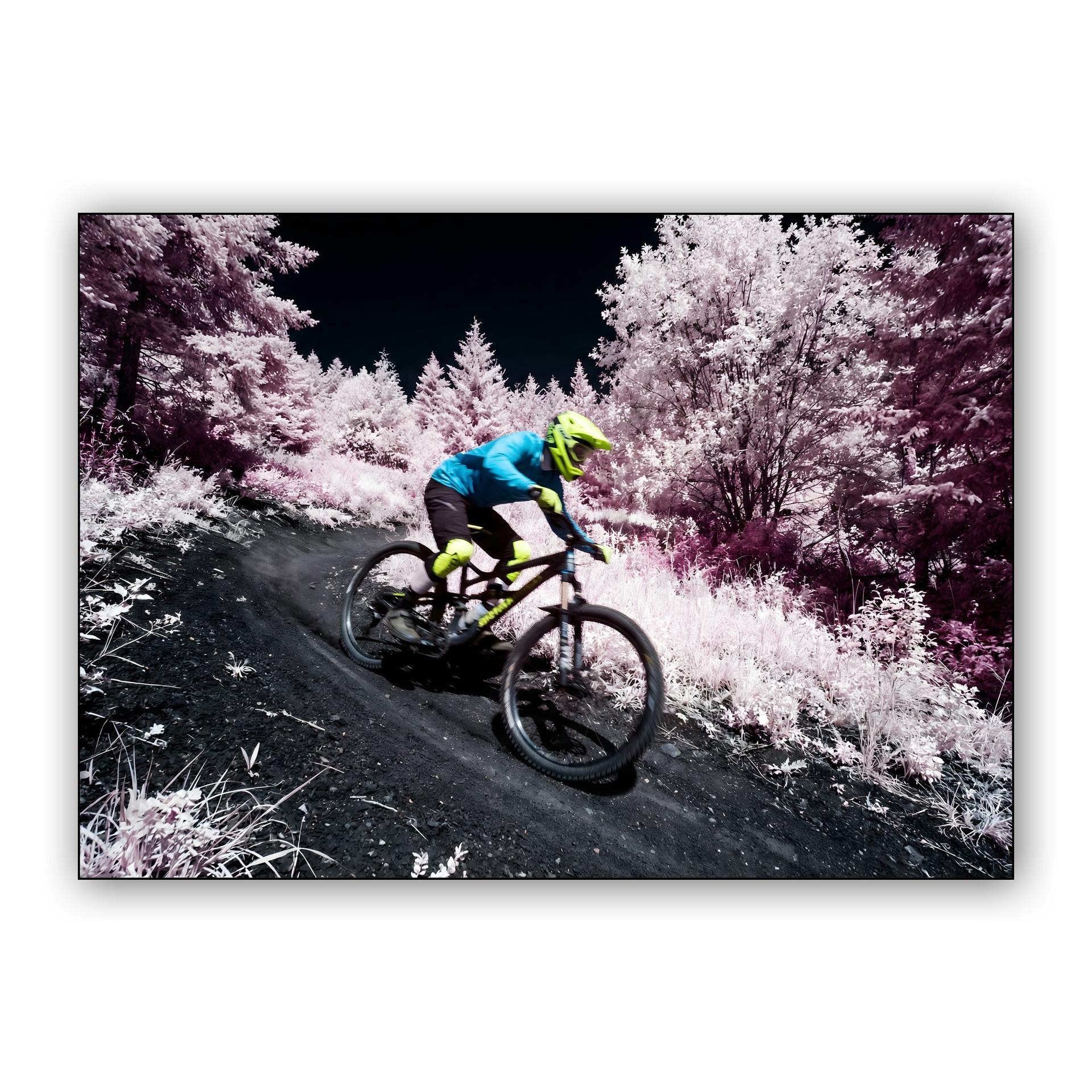 Infrared Descent: Mountain Biking in Pink