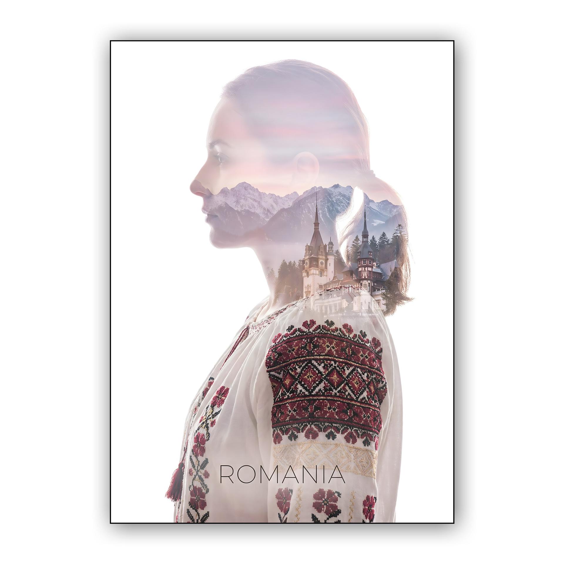Romanian Soul: Double Exposure Portrait of Heritage