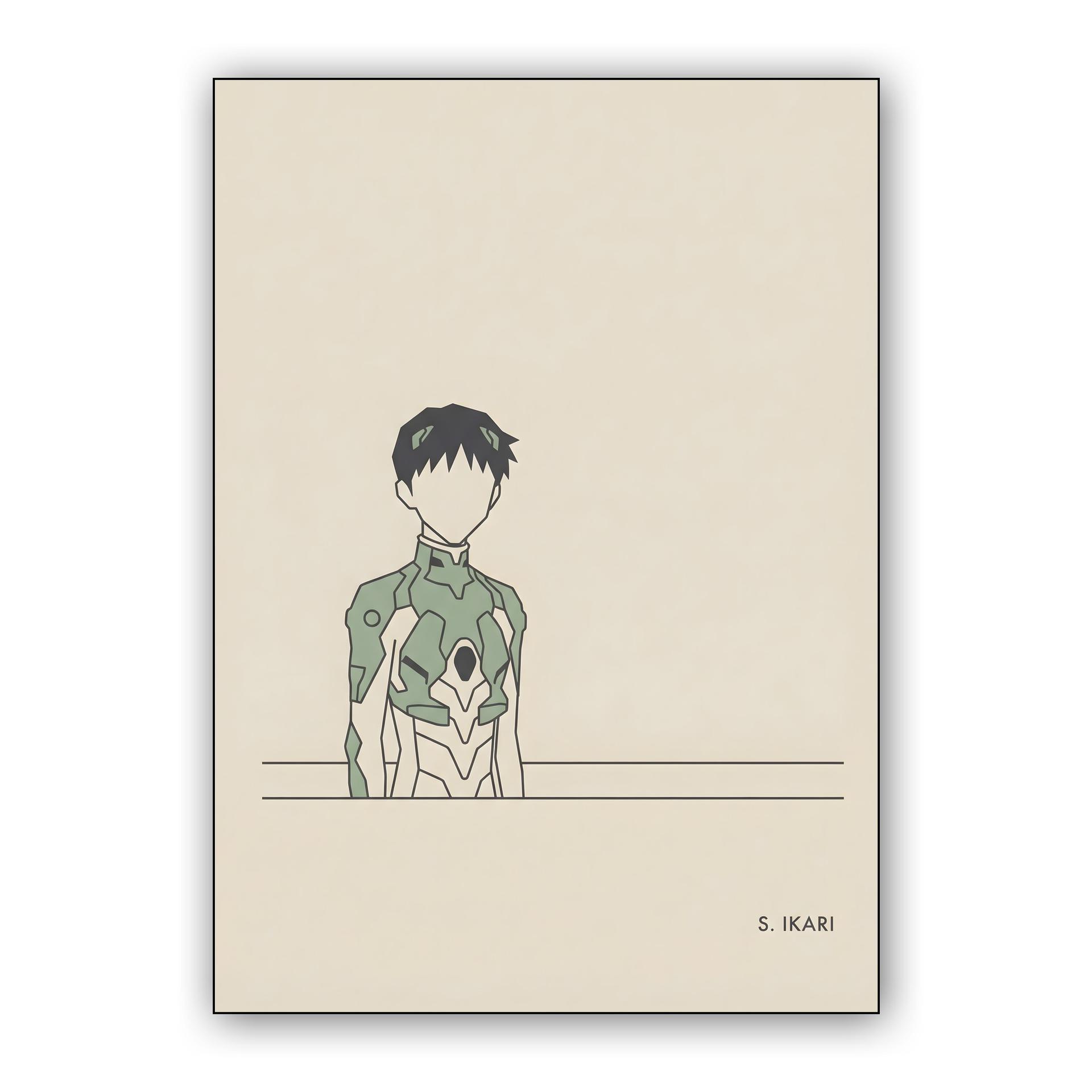 Shinji Ikari: Minimalist Pilot Silhouette