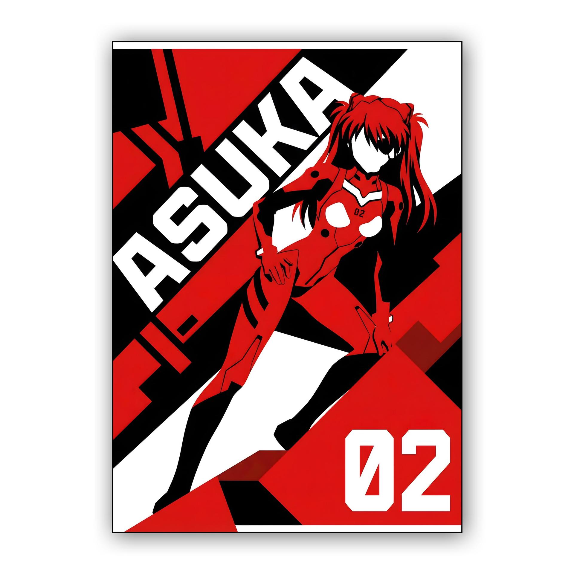 Asuka 02: Minimalist Red Silhouette