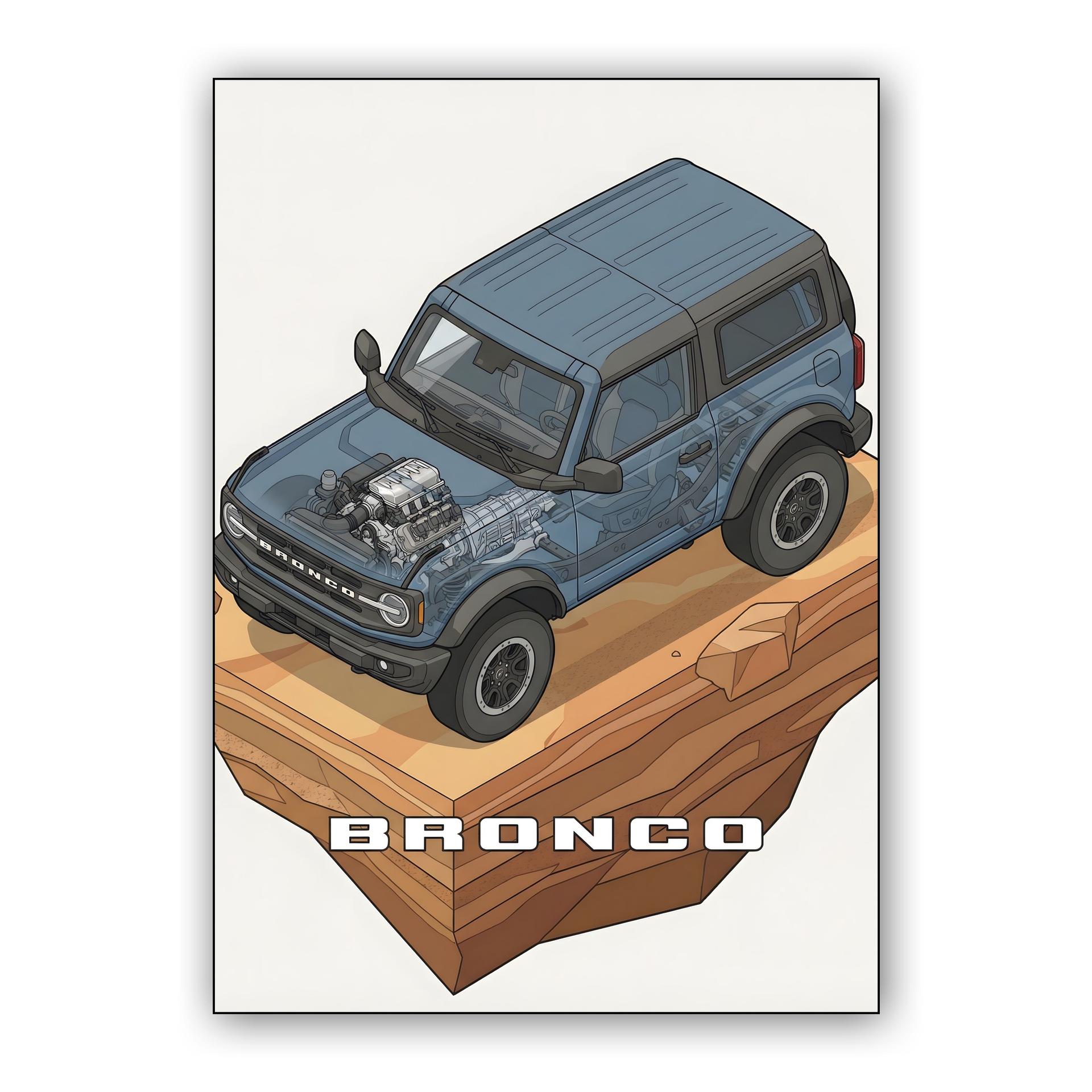 Ford Bronco Isometric Cutaway Diorama