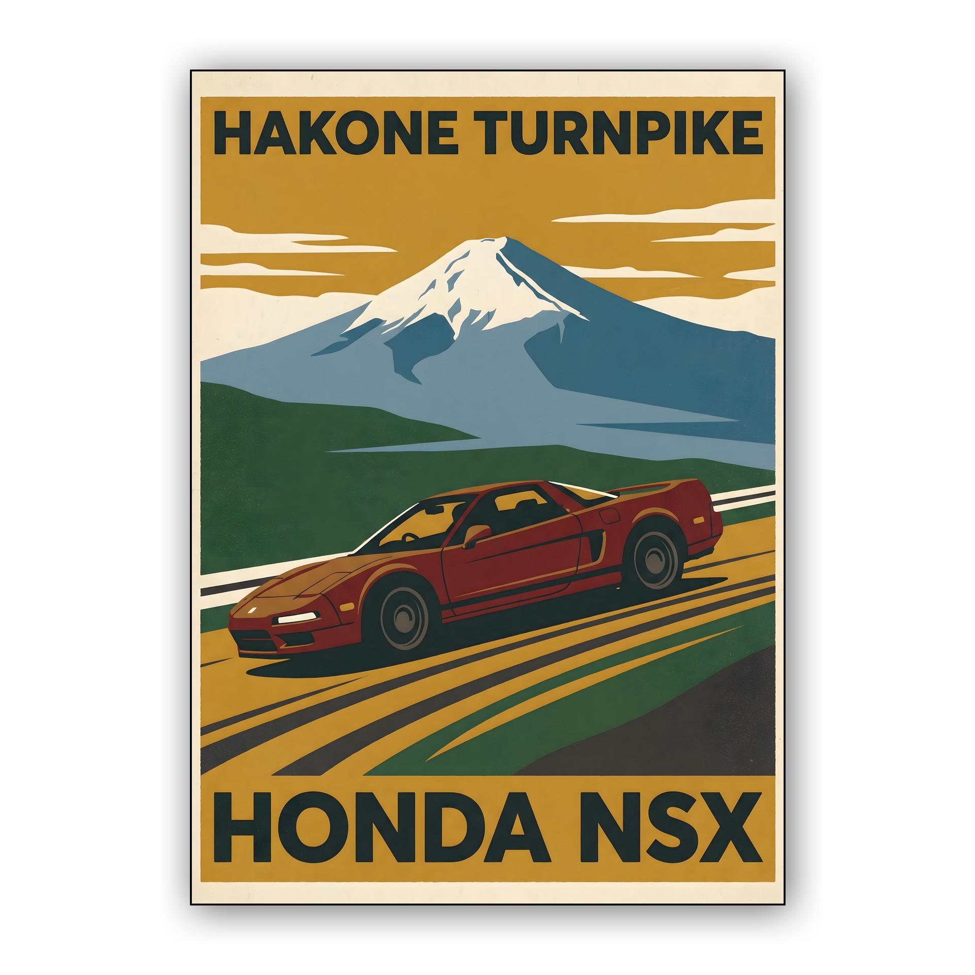 Hakone Turnpike Honda NSX Vintage Travel Poster
