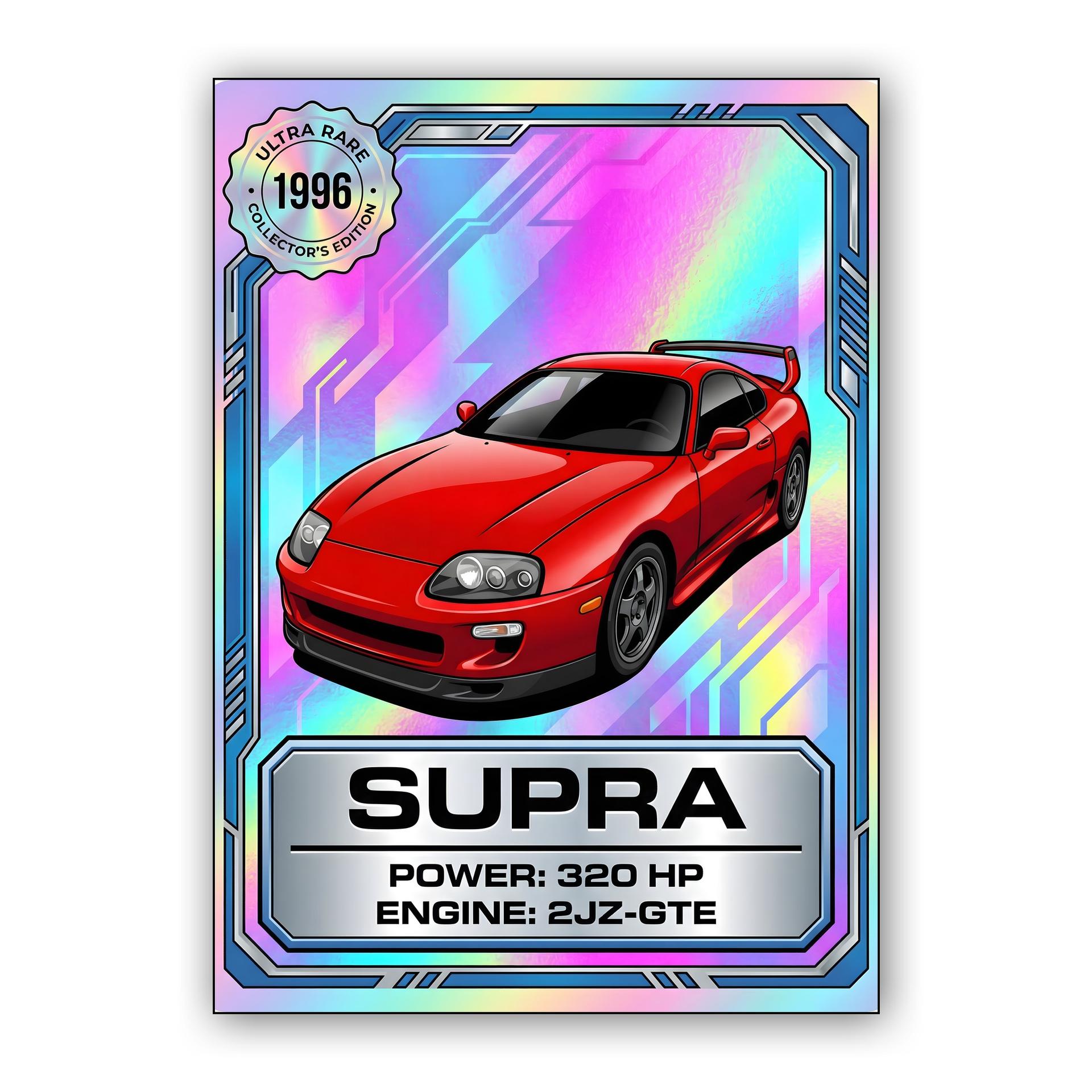 Ultra Rare 1996 Supra A80 Holographic Collector's Card