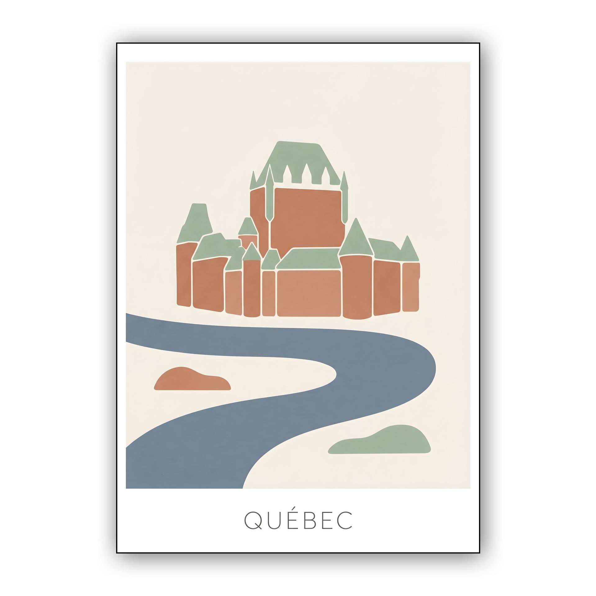 Minimalist Quebec City: Le Château Frontenac Flat Art