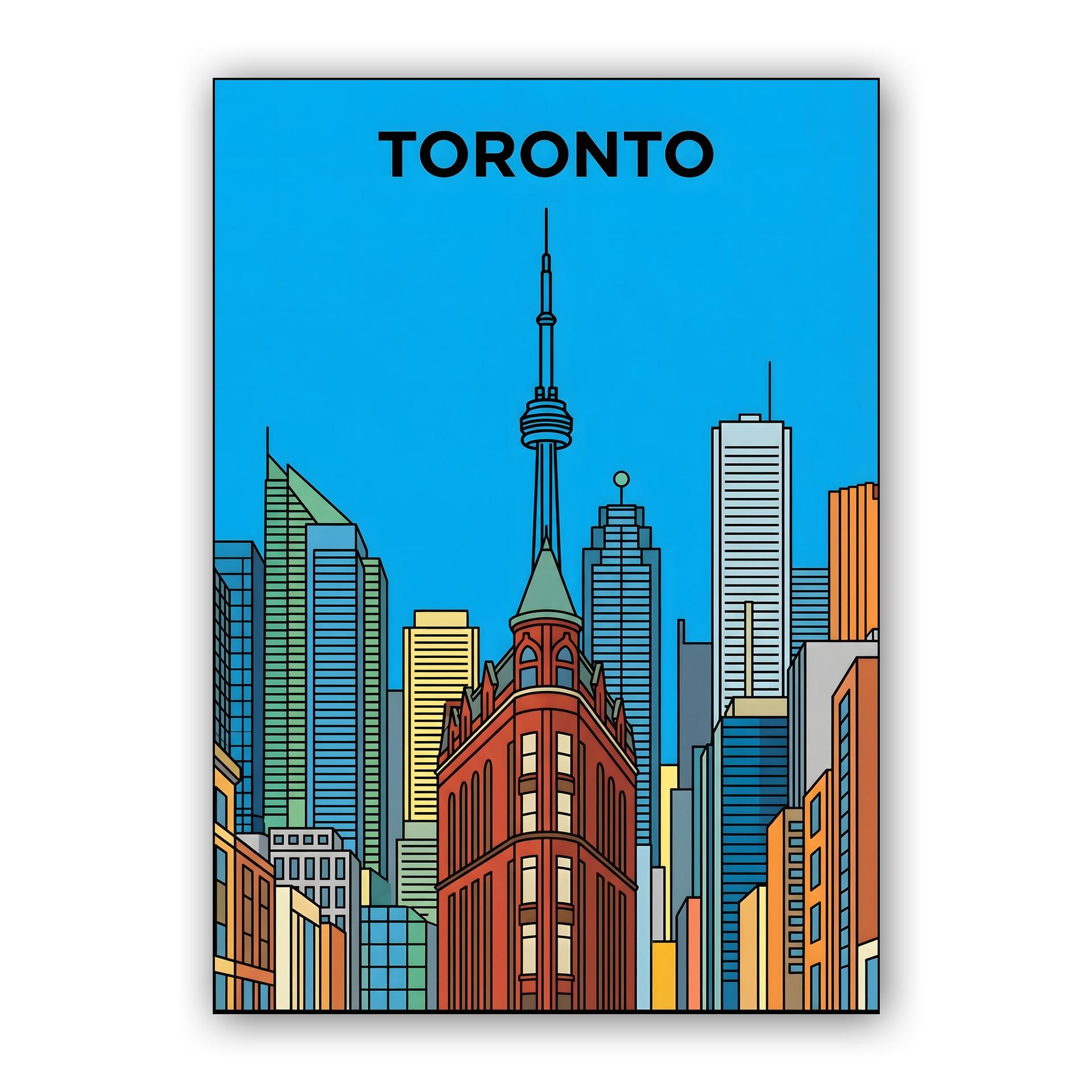 Toronto Skyline: Gooderham and CN Tower Illustration