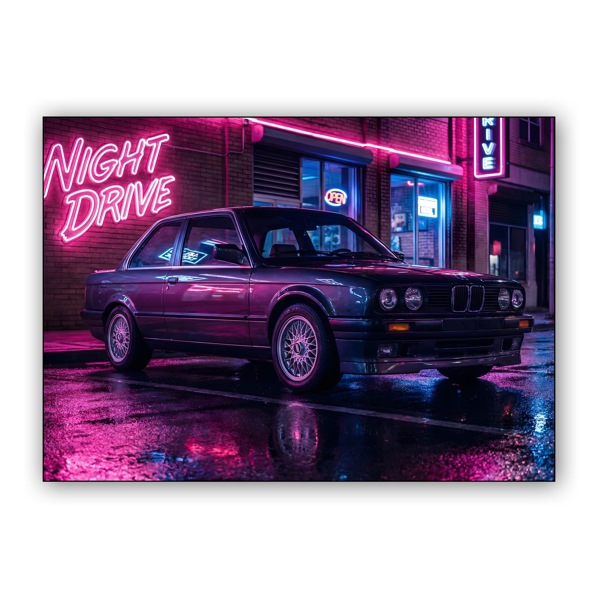 Synthwave Night Drive: BMW E30