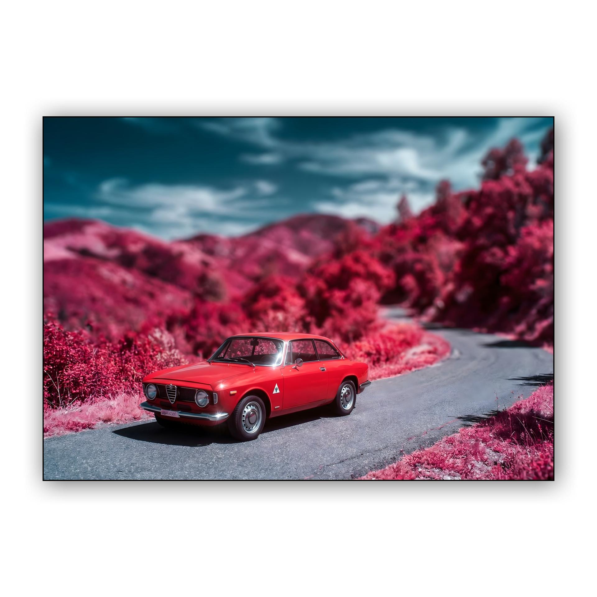 Alfa Romeo Giulia in a Magenta Dreamscape