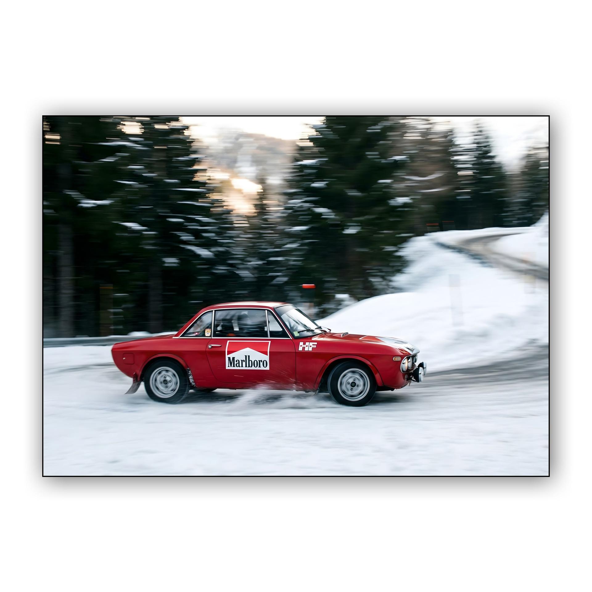 Lancia Fulvia HF Snowy Rally Drift