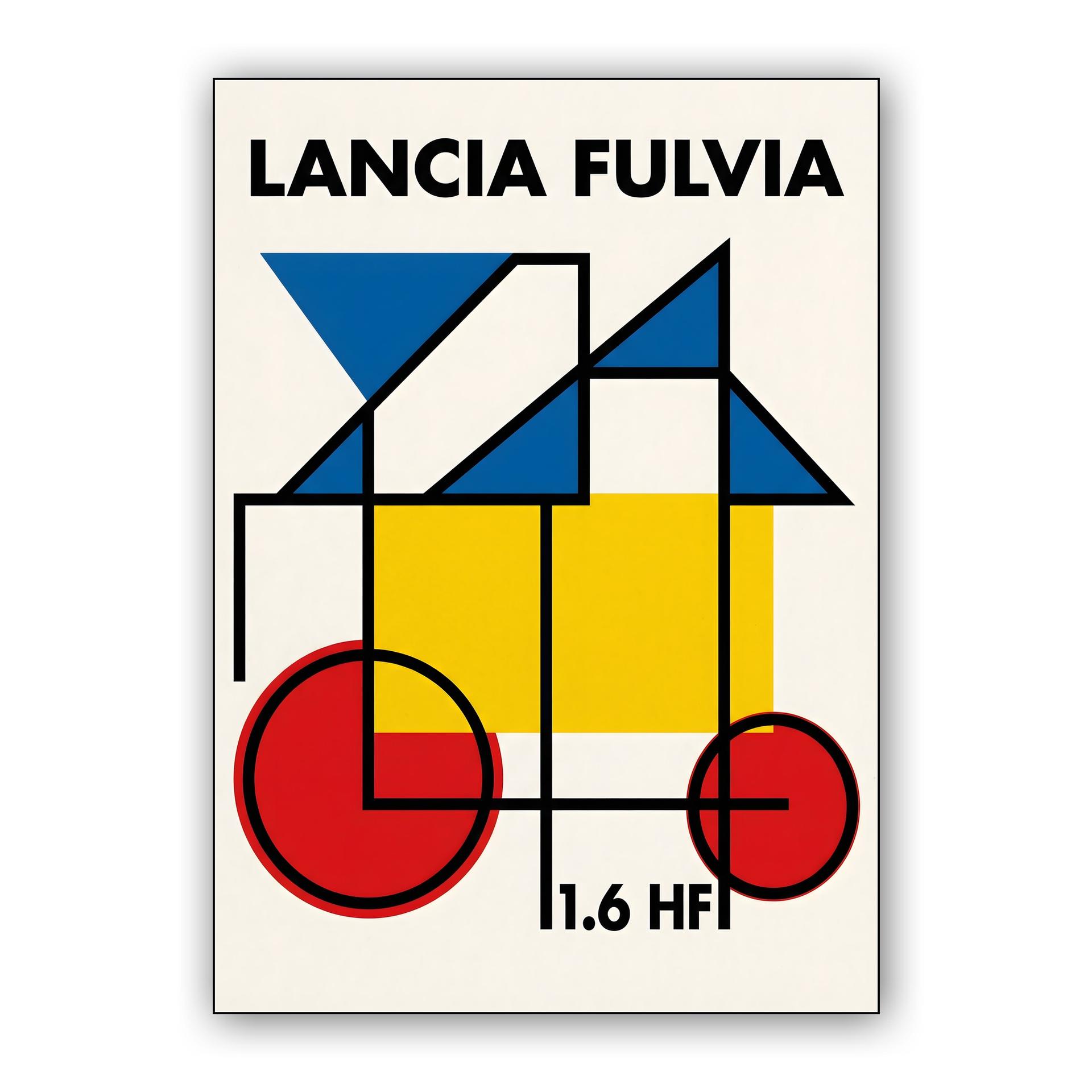 Lancia Fulvia HF Bauhaus Geometric Poster