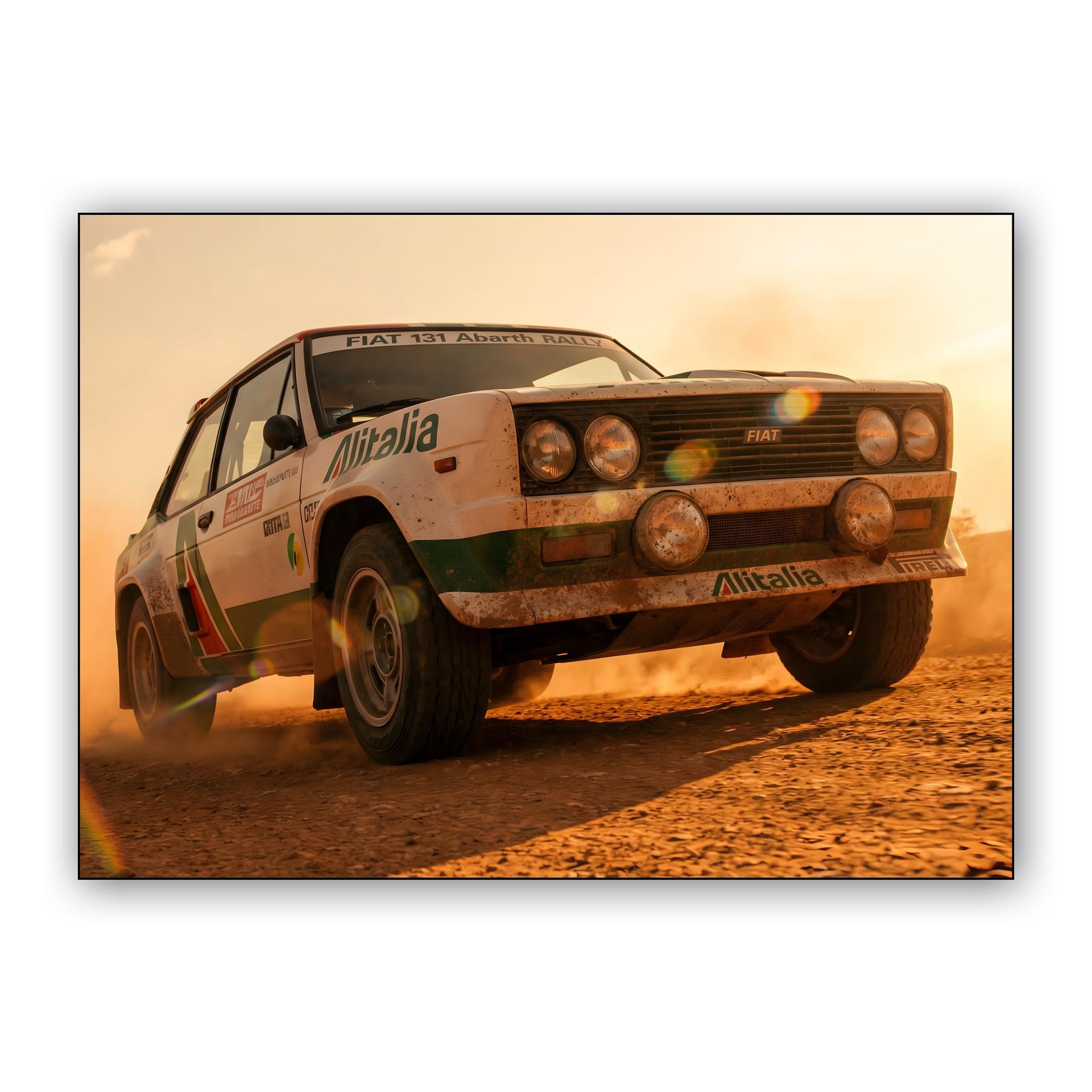 Fiat 131 Abarth Rally Alitalia Golden Hour Drift