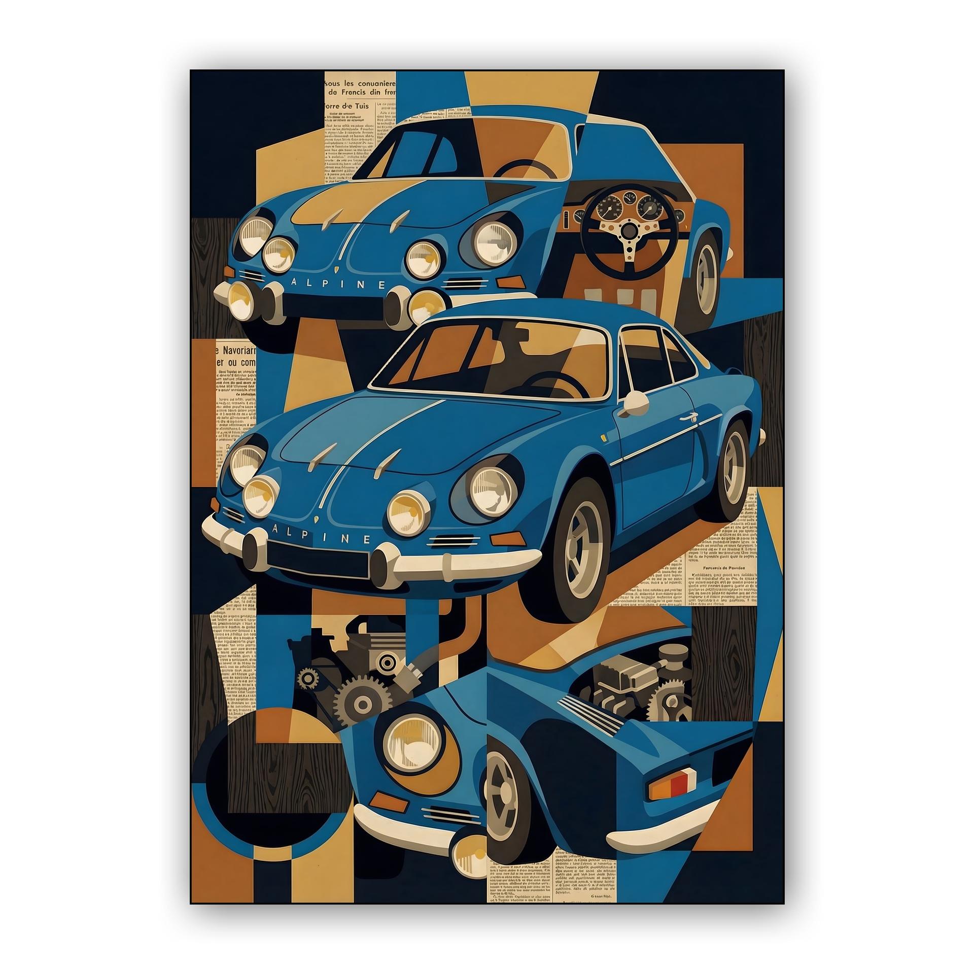 Alpine A110 Heritage Collage Poster