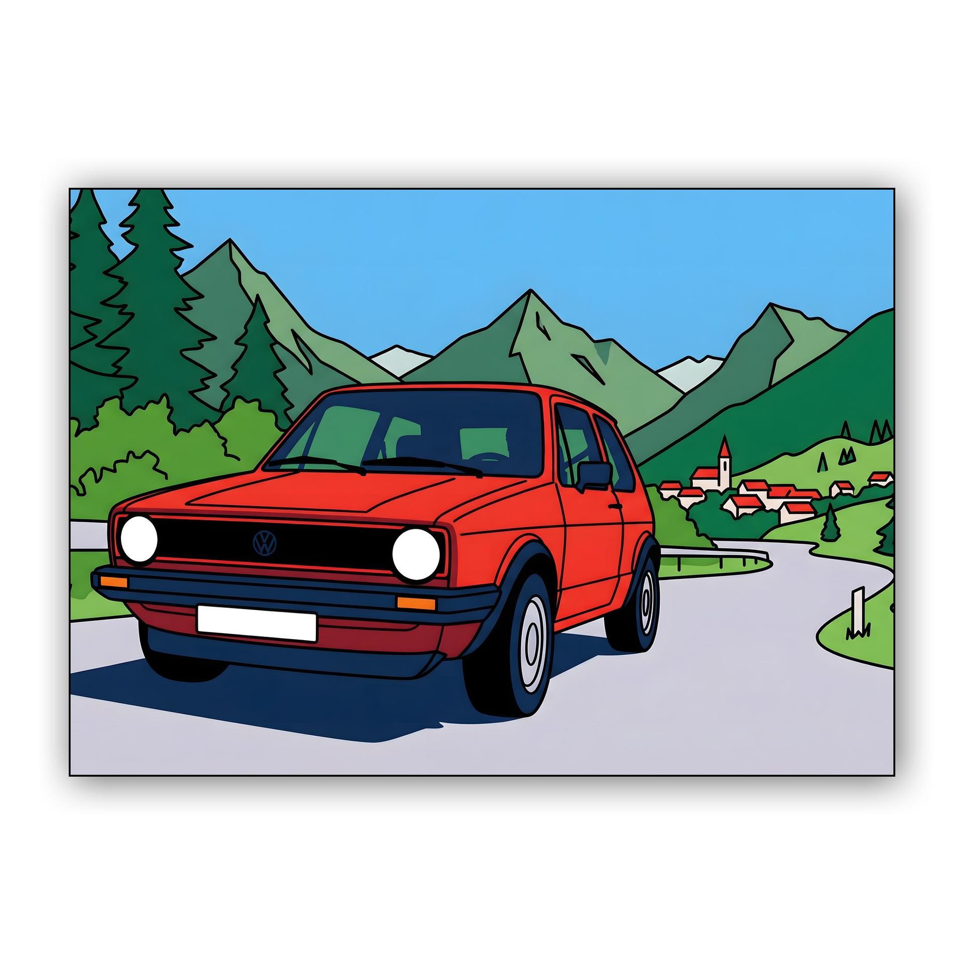 Red VW Golf Alpine Adventure