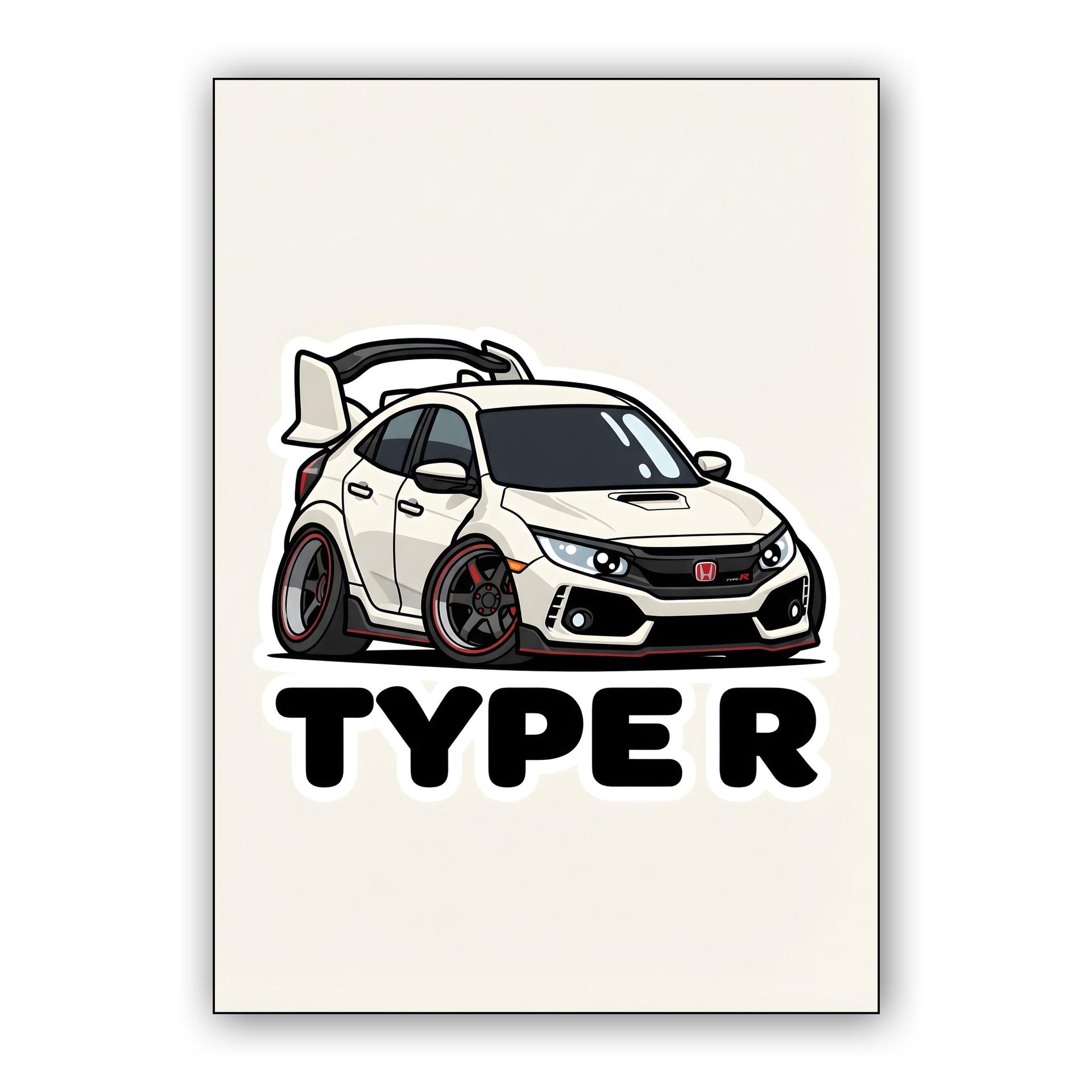 Honda Civic Type R FK8 Chibi Sticker Art