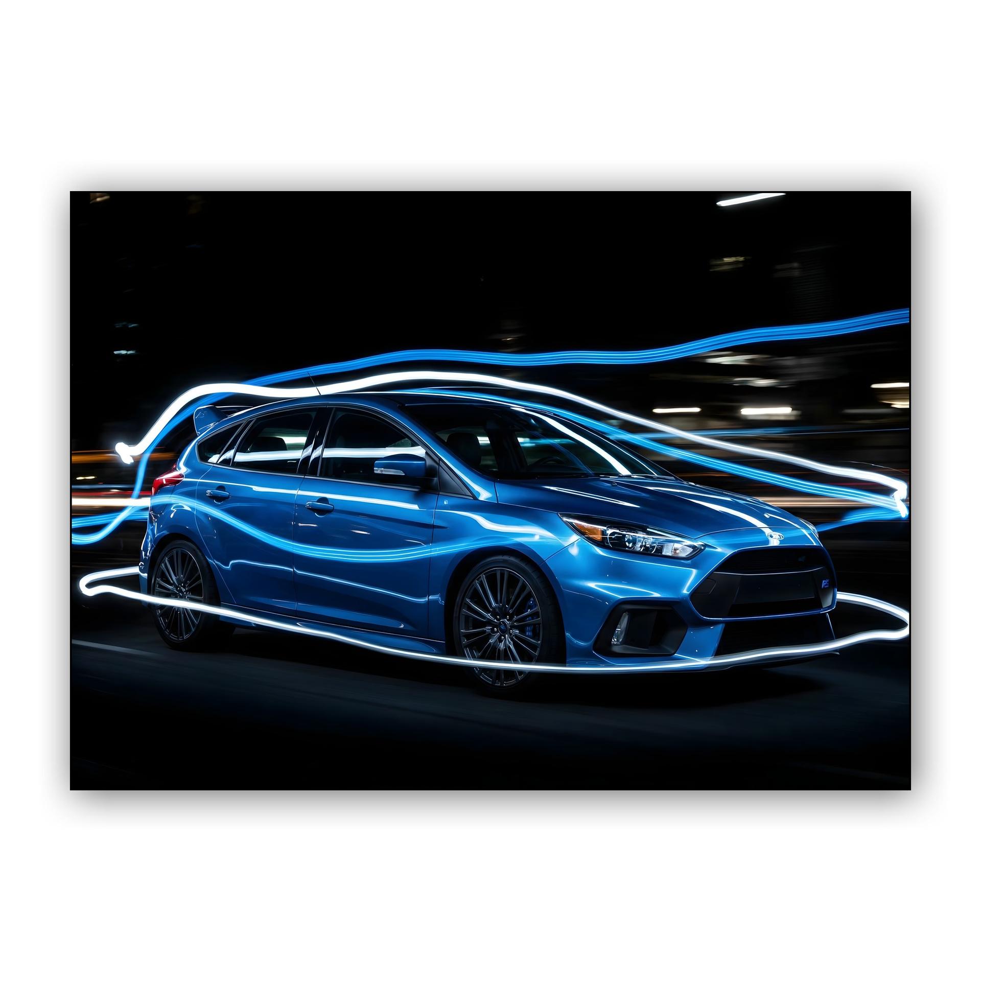 Ford Focus RS Neon Light Trails Nocturne