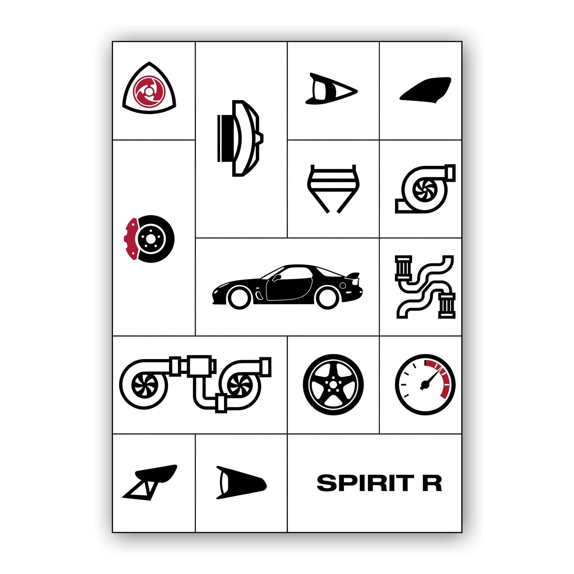 Spirit R: Technical Grid Illustration
