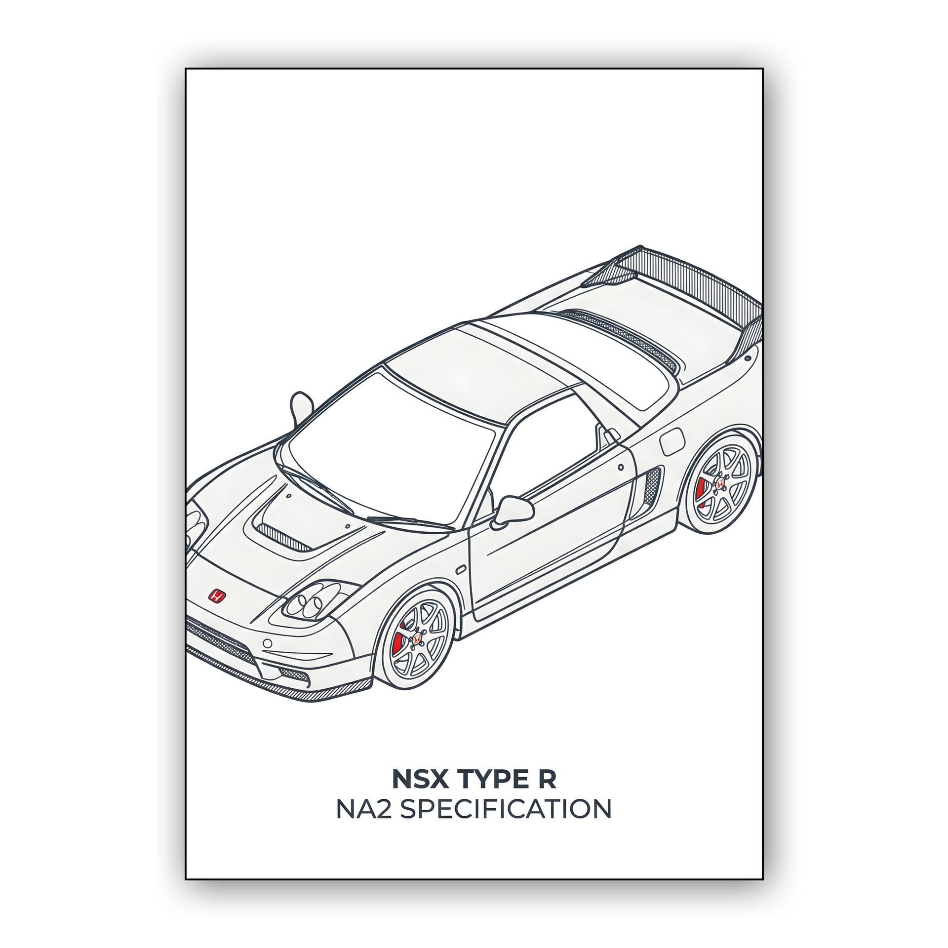NSX Type R NA2: Minimalist Technical Illustration