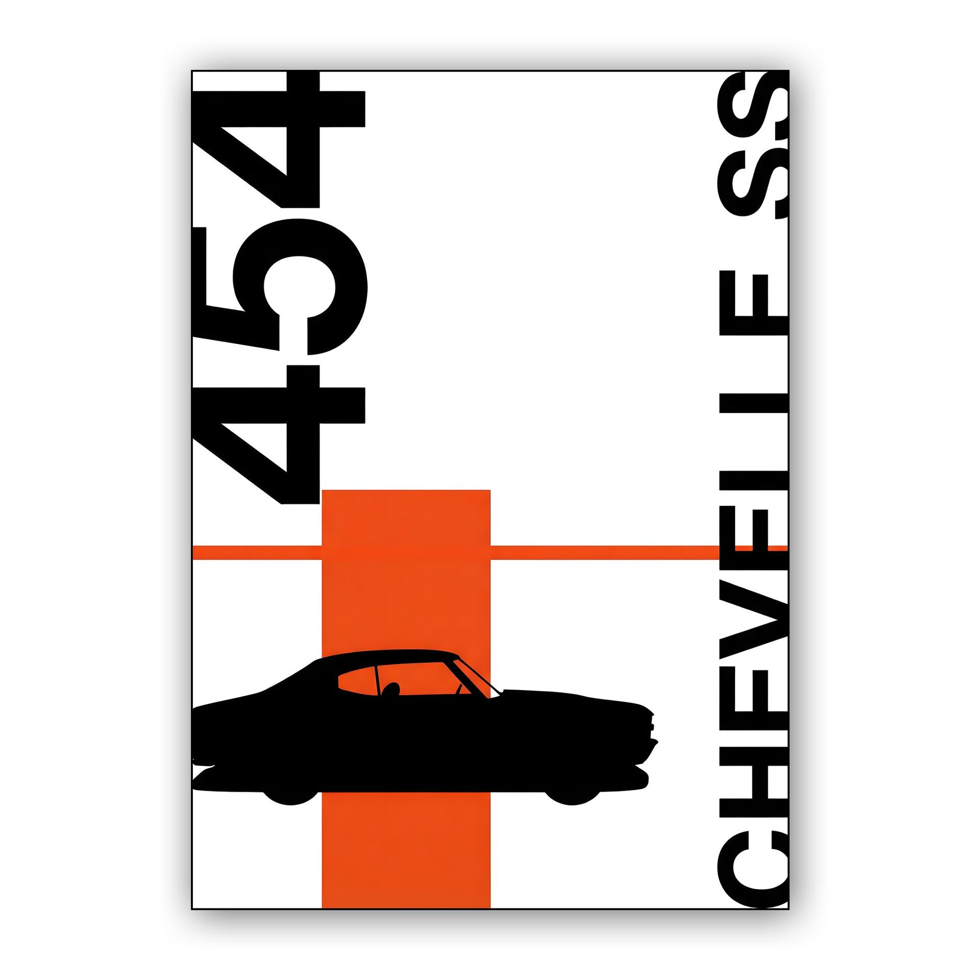 Chevelle SS 454 Minimalist Swiss Style Graphic