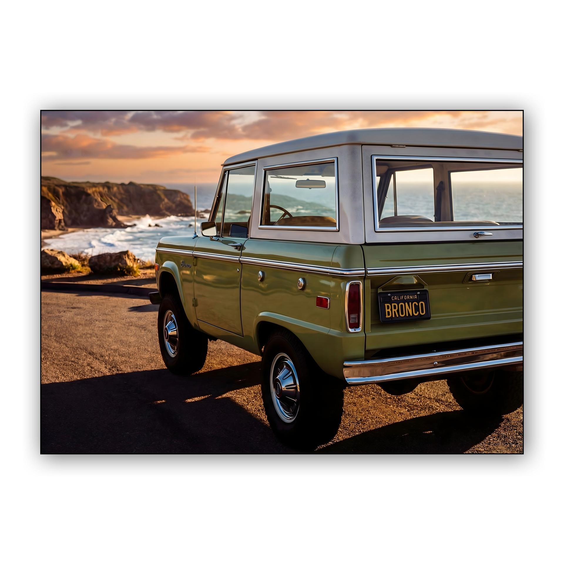 California Dream: Vintage Ford Bronco Coastal Sunset