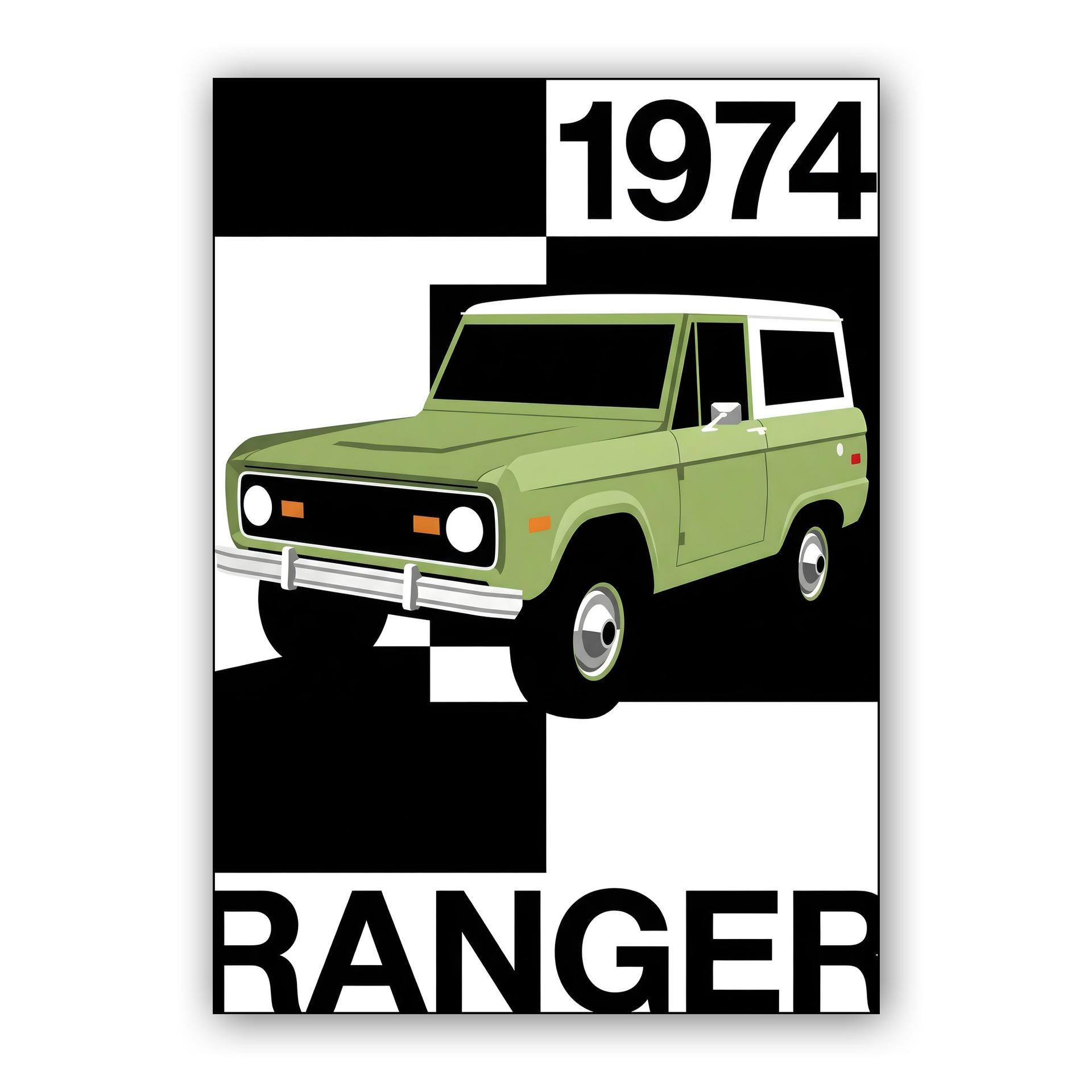 1974 Ford Bronco Ranger: Minimalist Geometric Graphic