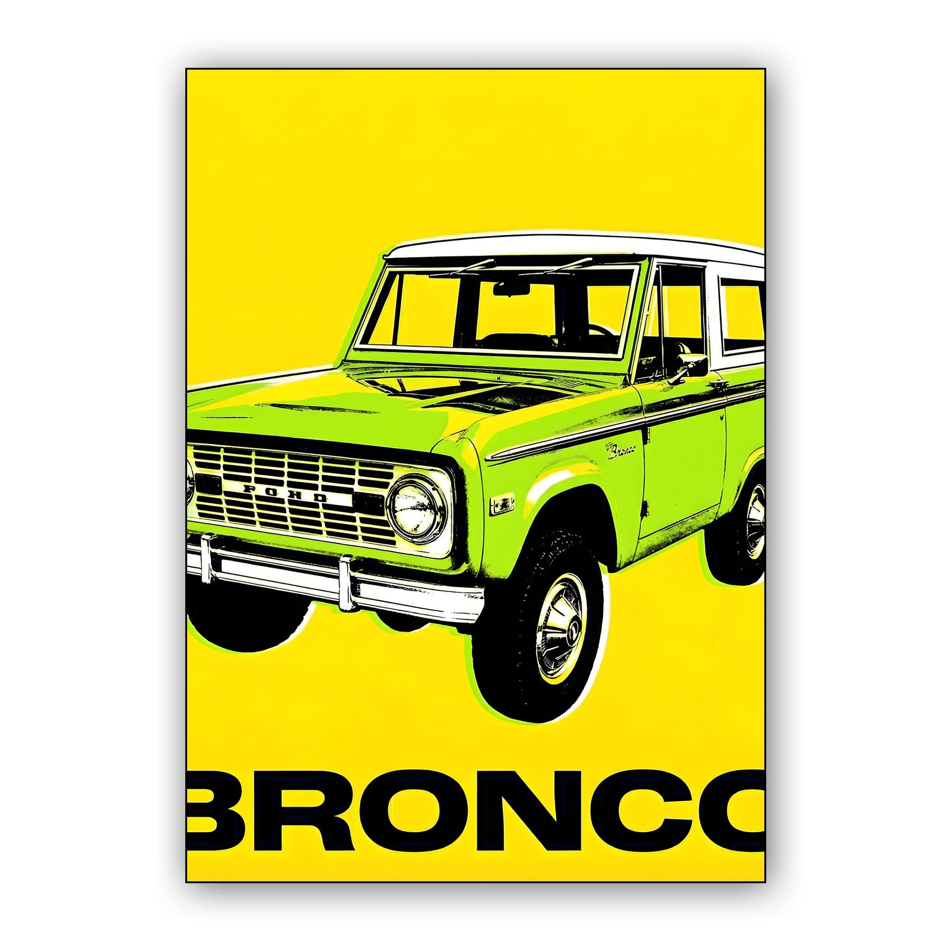 Ford Bronco: Yellow Pop Art Legend