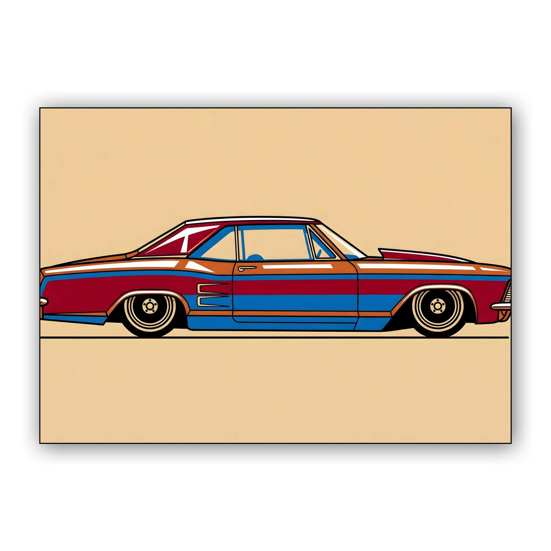 Striped Riviera Lowrider Illustration