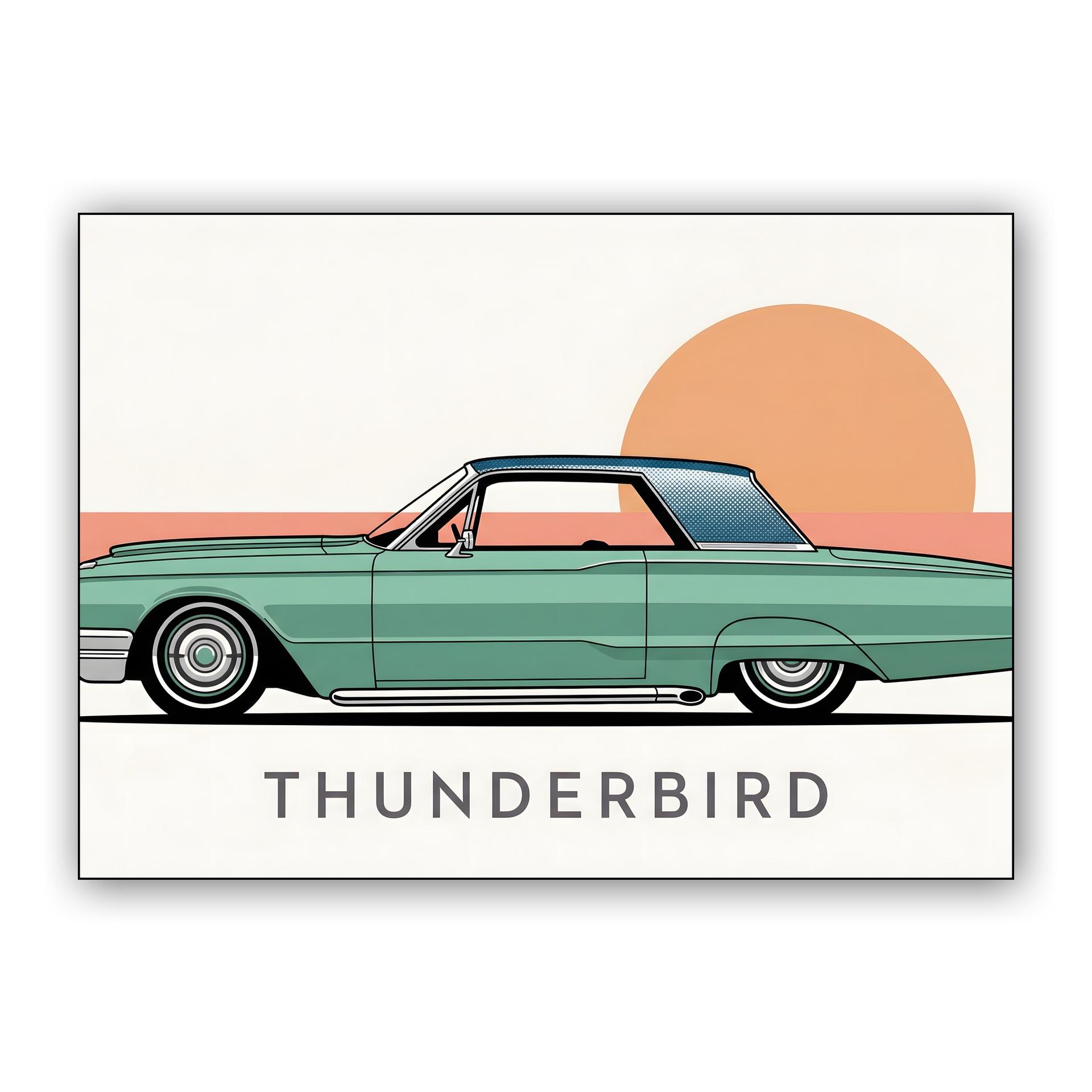 Teal Thunderbird Sunset Profile