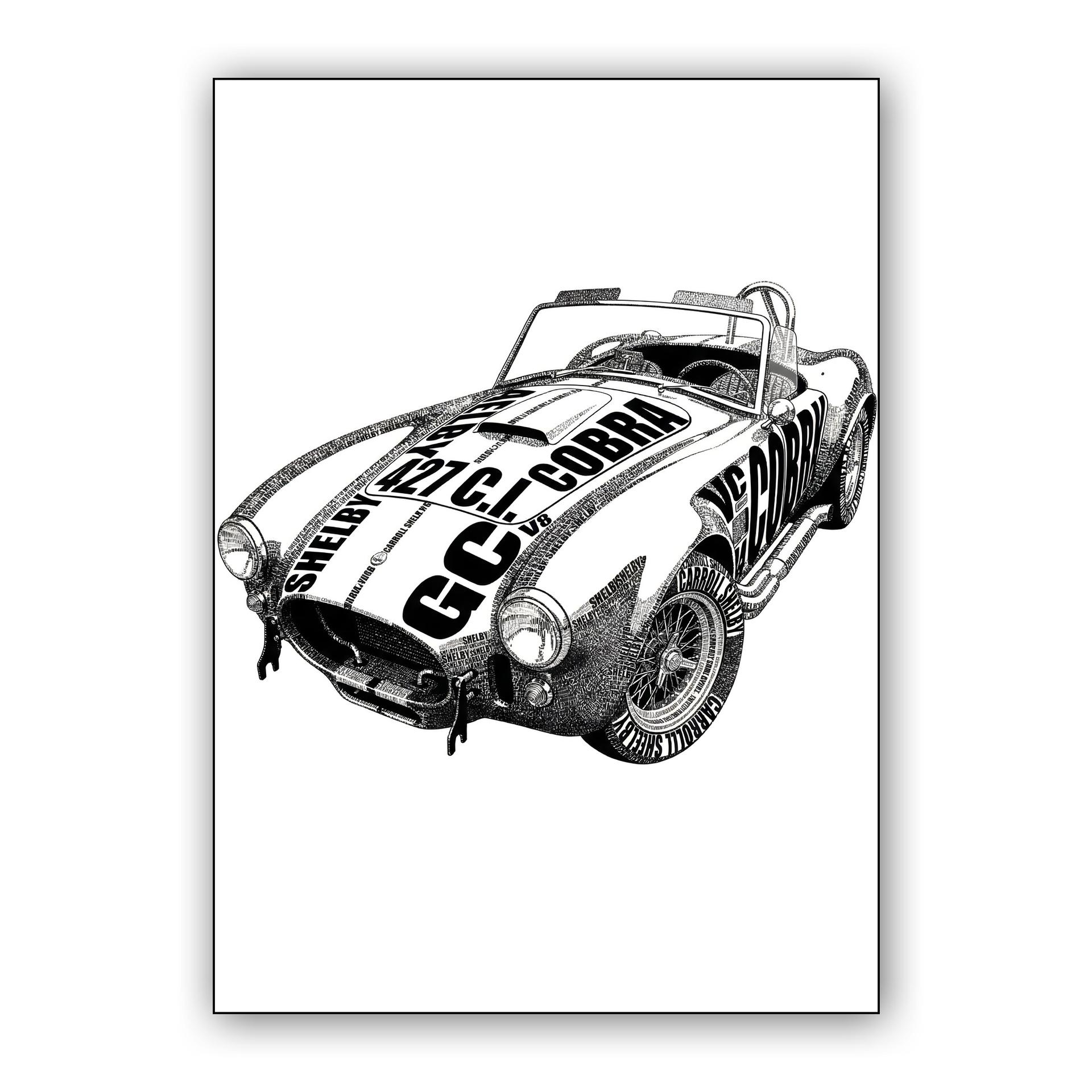 Shelby Cobra 427 Typography Calligram
