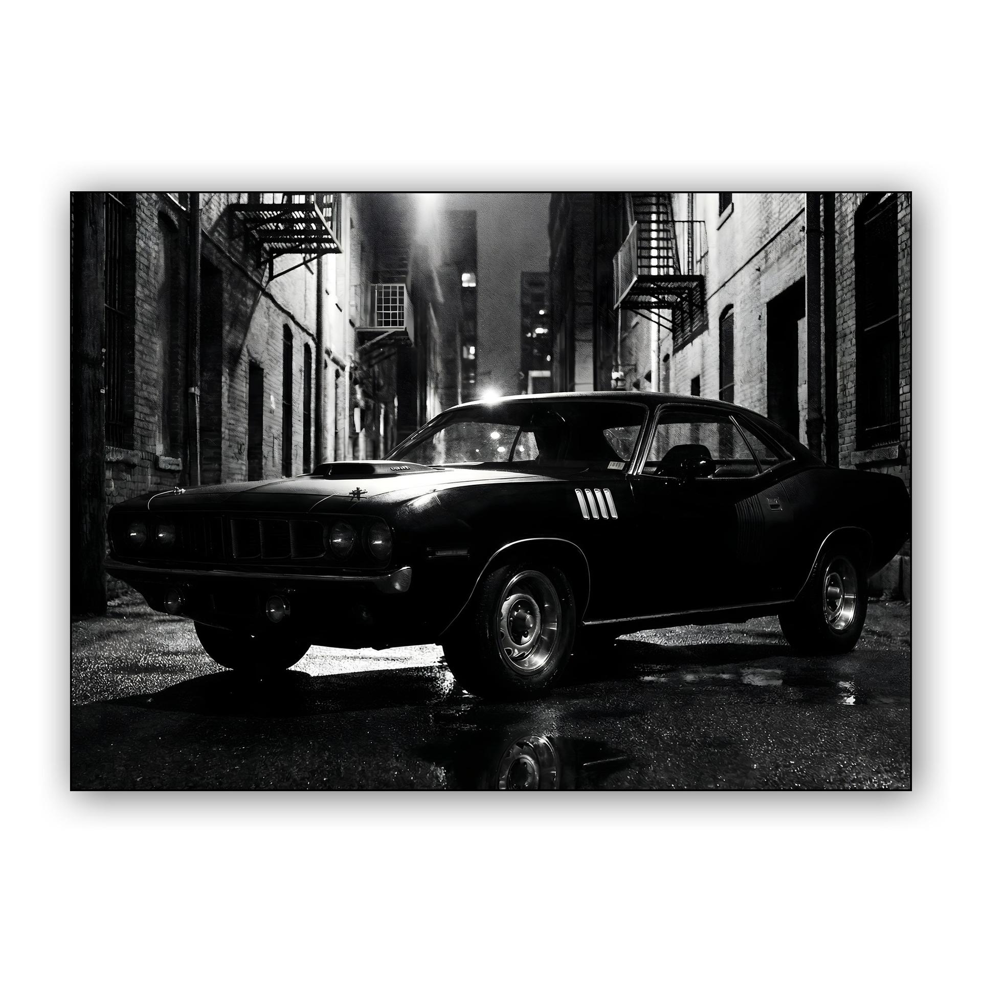 Noir Night: 1971 Plymouth 'Cuda in the Alley