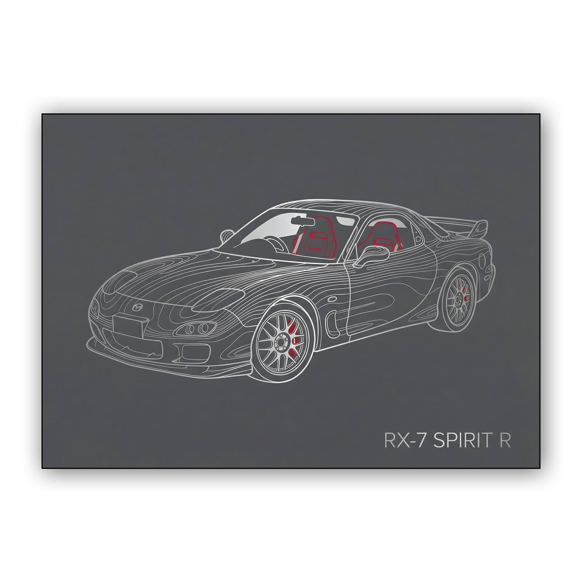 Mazda RX-7 Spirit R Minimalist Contour Art