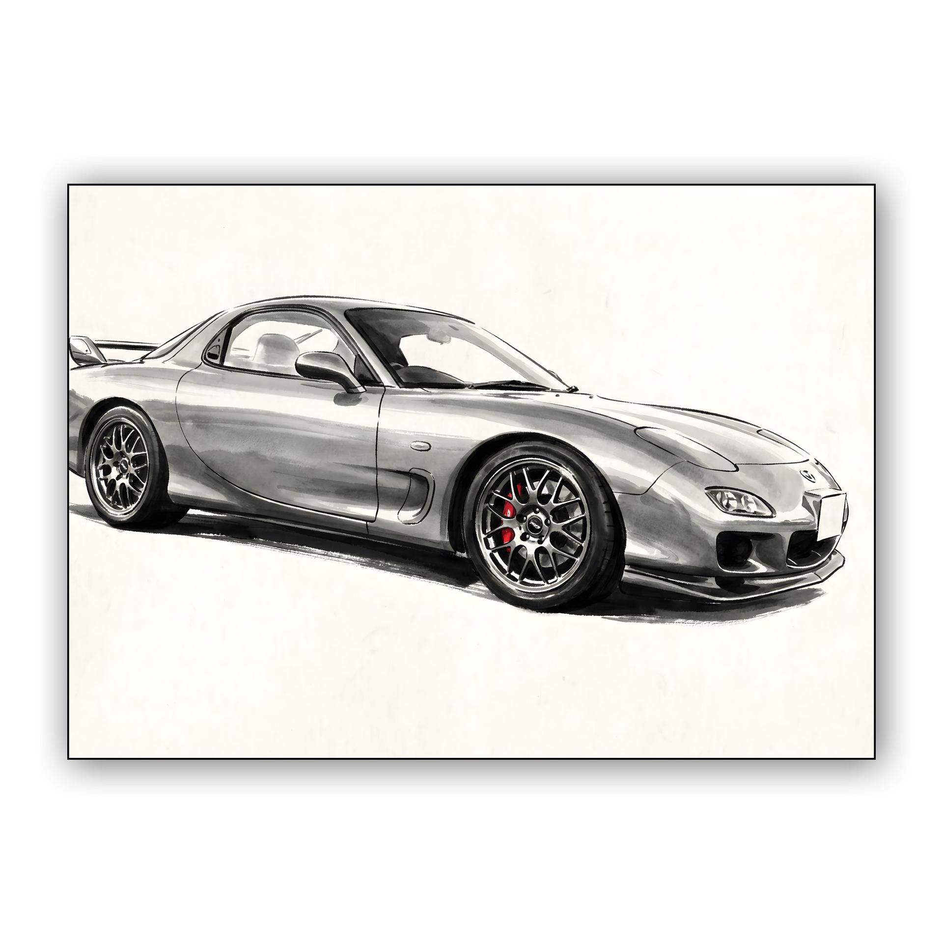 Mazda RX-7 Spirit R Minimalist Illustration
