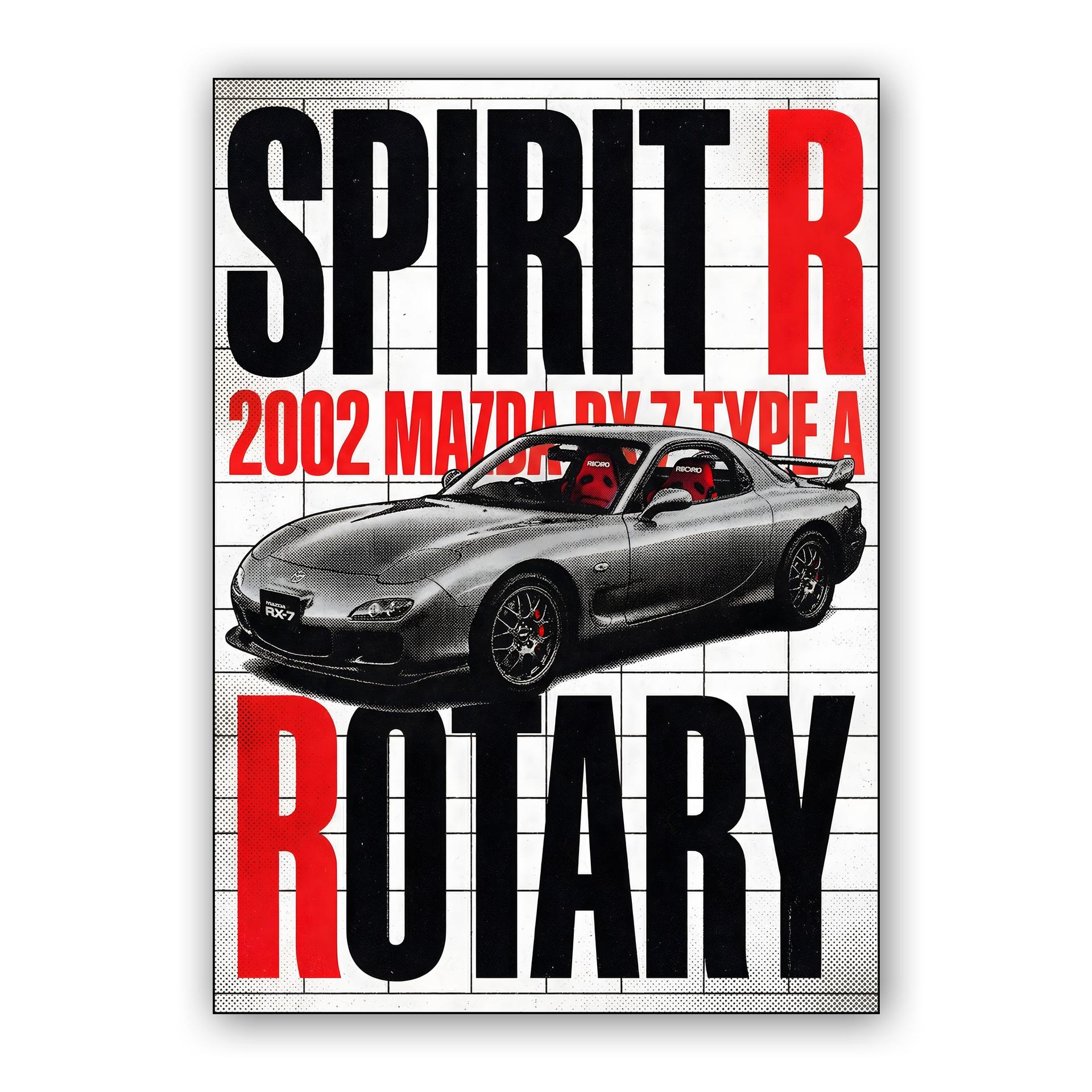 Mazda RX-7 Spirit R Rotary Grid Poster