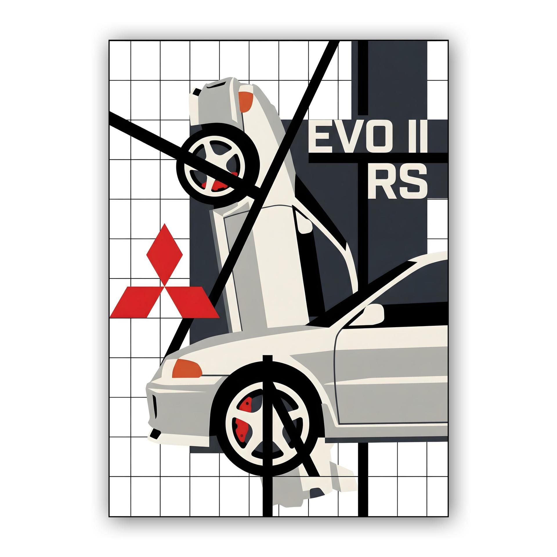 Mitsubishi Lancer Evolution II RS Graphic Poster