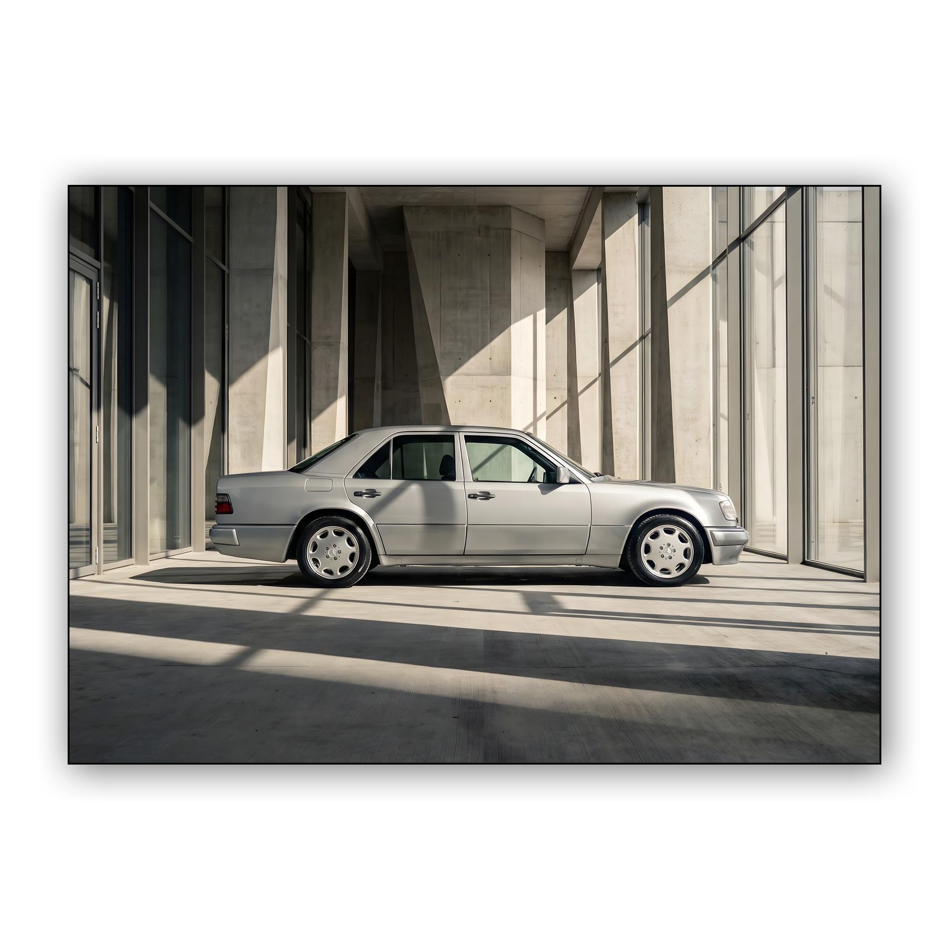 Mercedes-Benz W124: Brutalist Silver Study