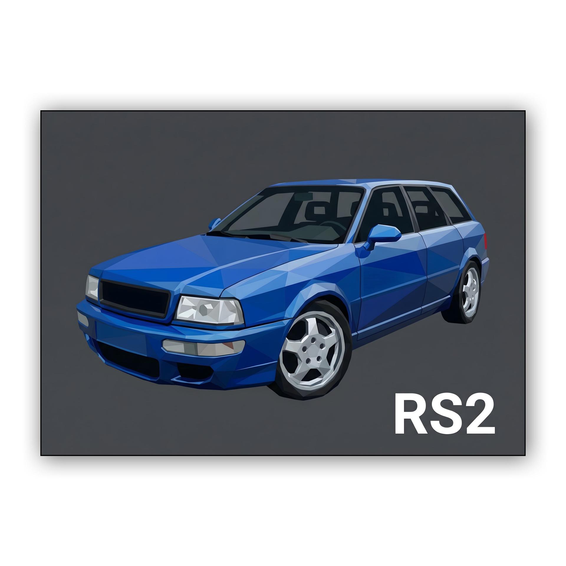 Geometric Audi RS2 Avant Low Poly Art