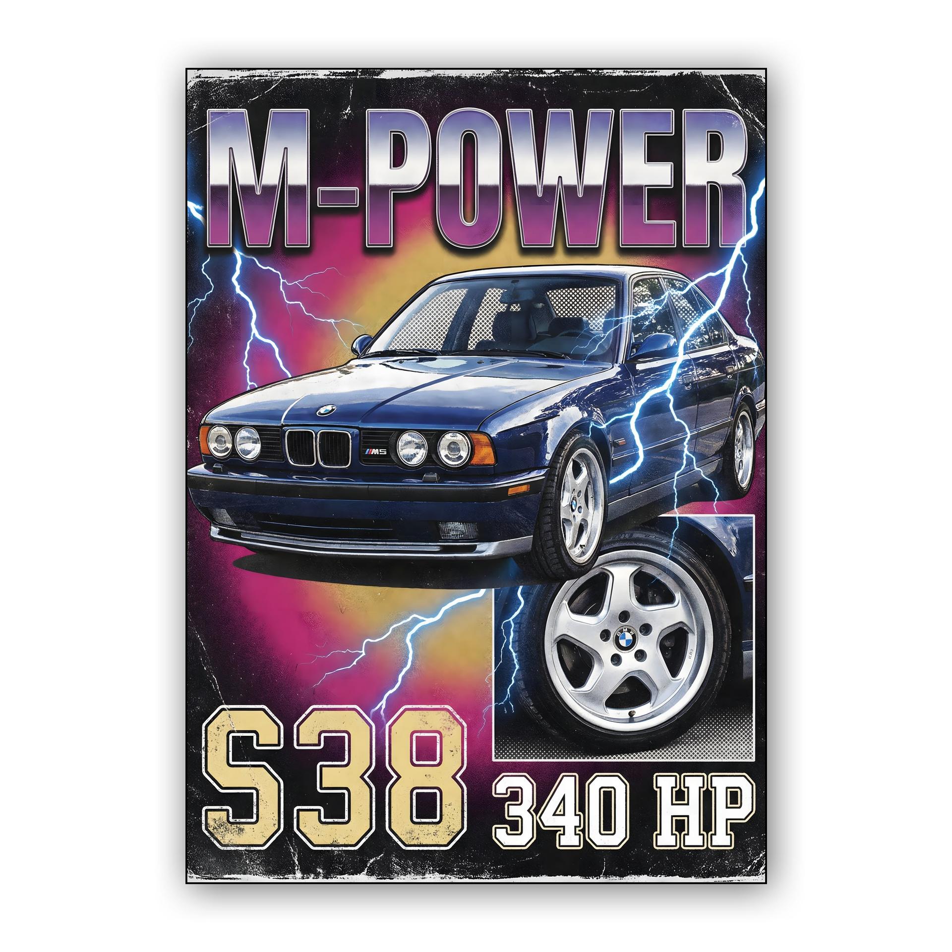 BMW M5 E34: S38 M-Power Lightning Poster