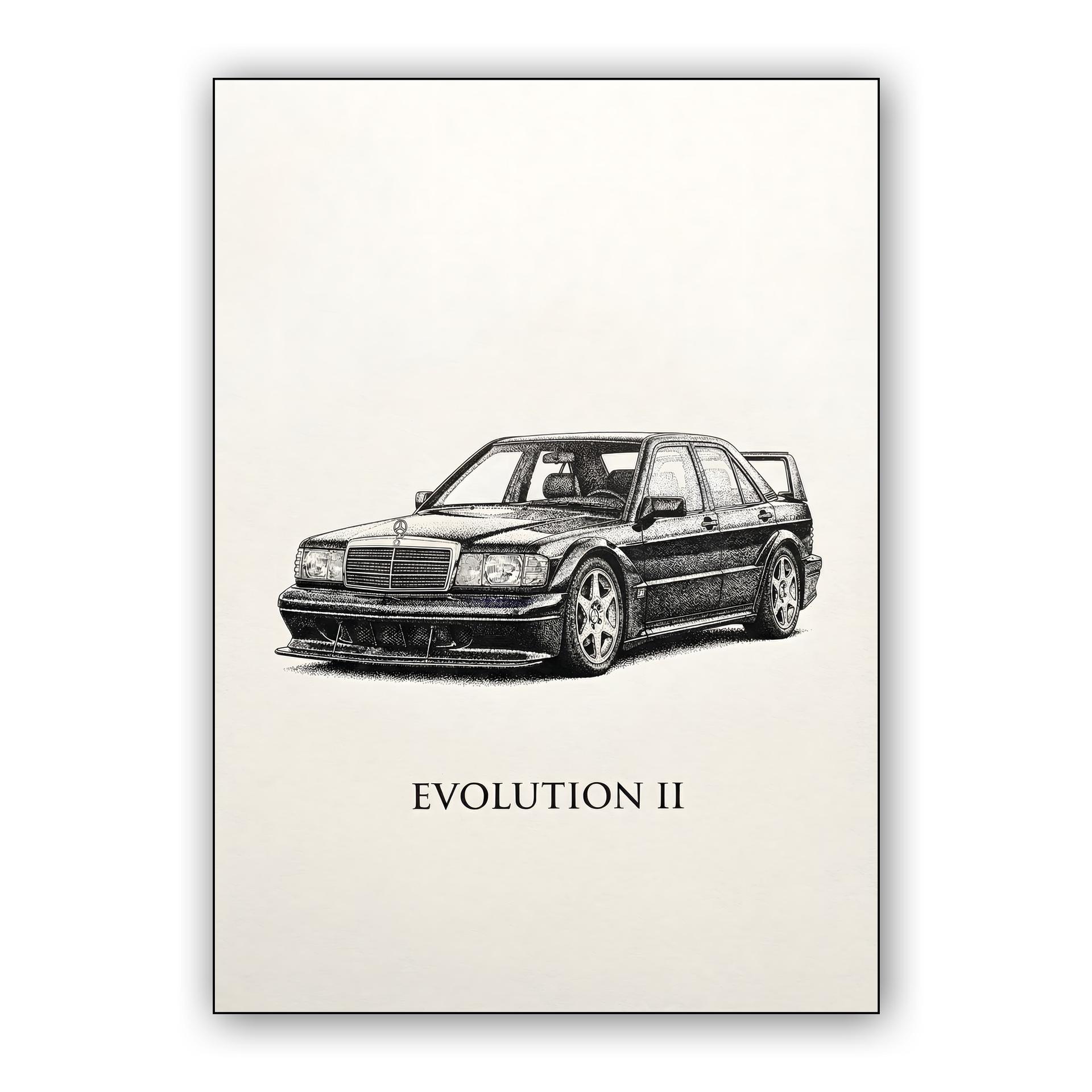 Mercedes 190E Evolution II: Stippling Portrait