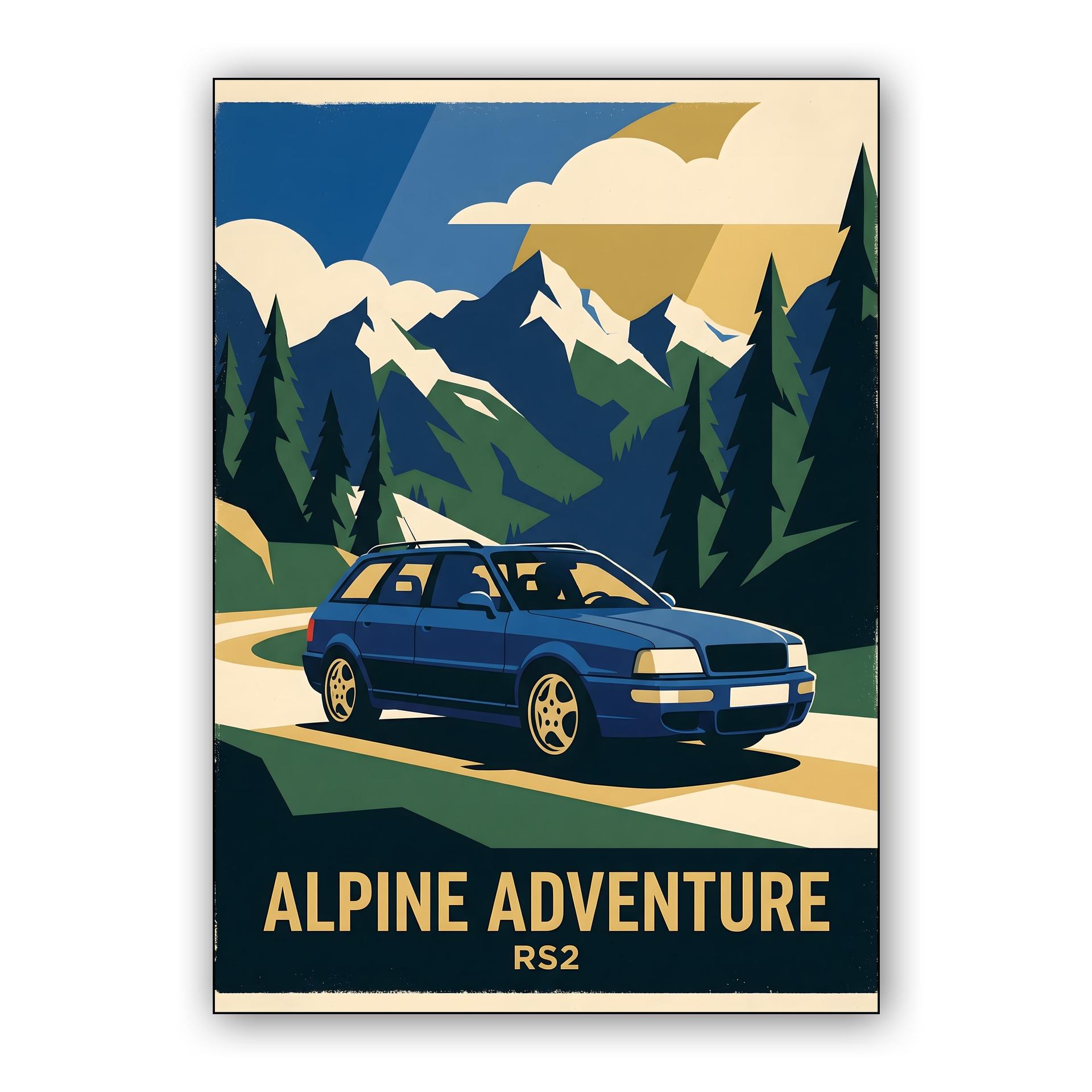 Audi RS2 Avant: Alpine Adventure Travel Poster