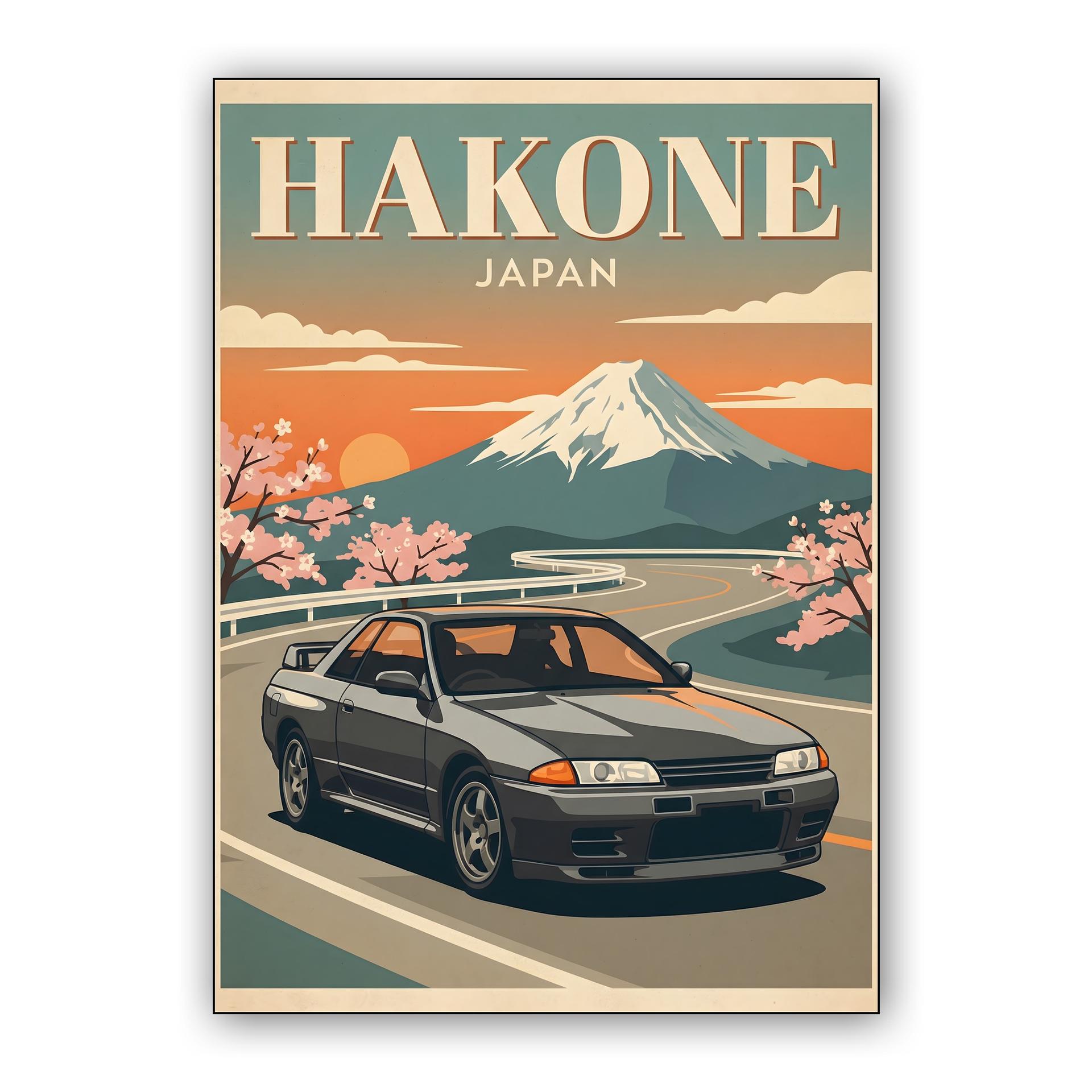 Nissan Skyline GT-R R32: Hakone Turnpike Travel Poster