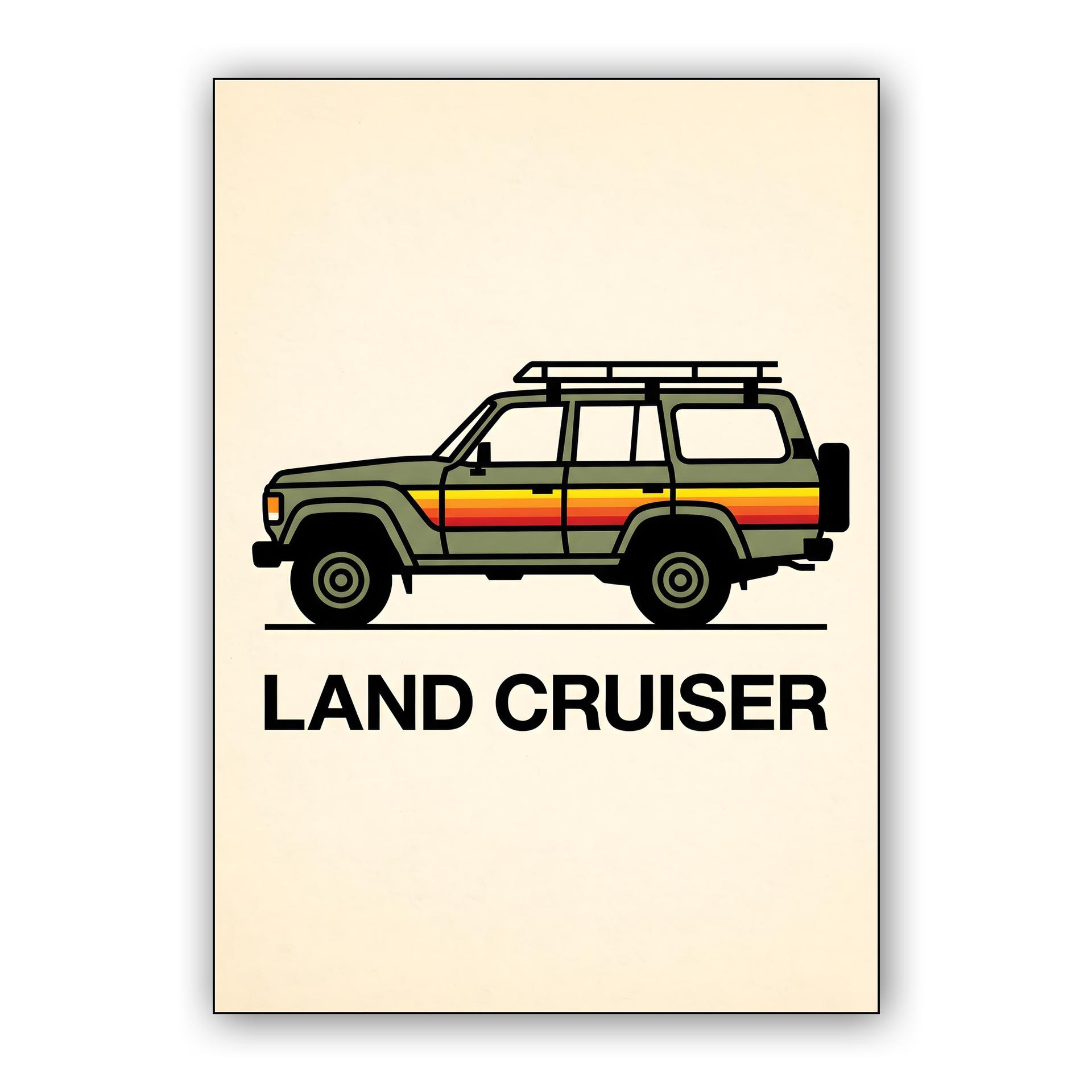 Toyota Land Cruiser 60 Series Retro Illustration