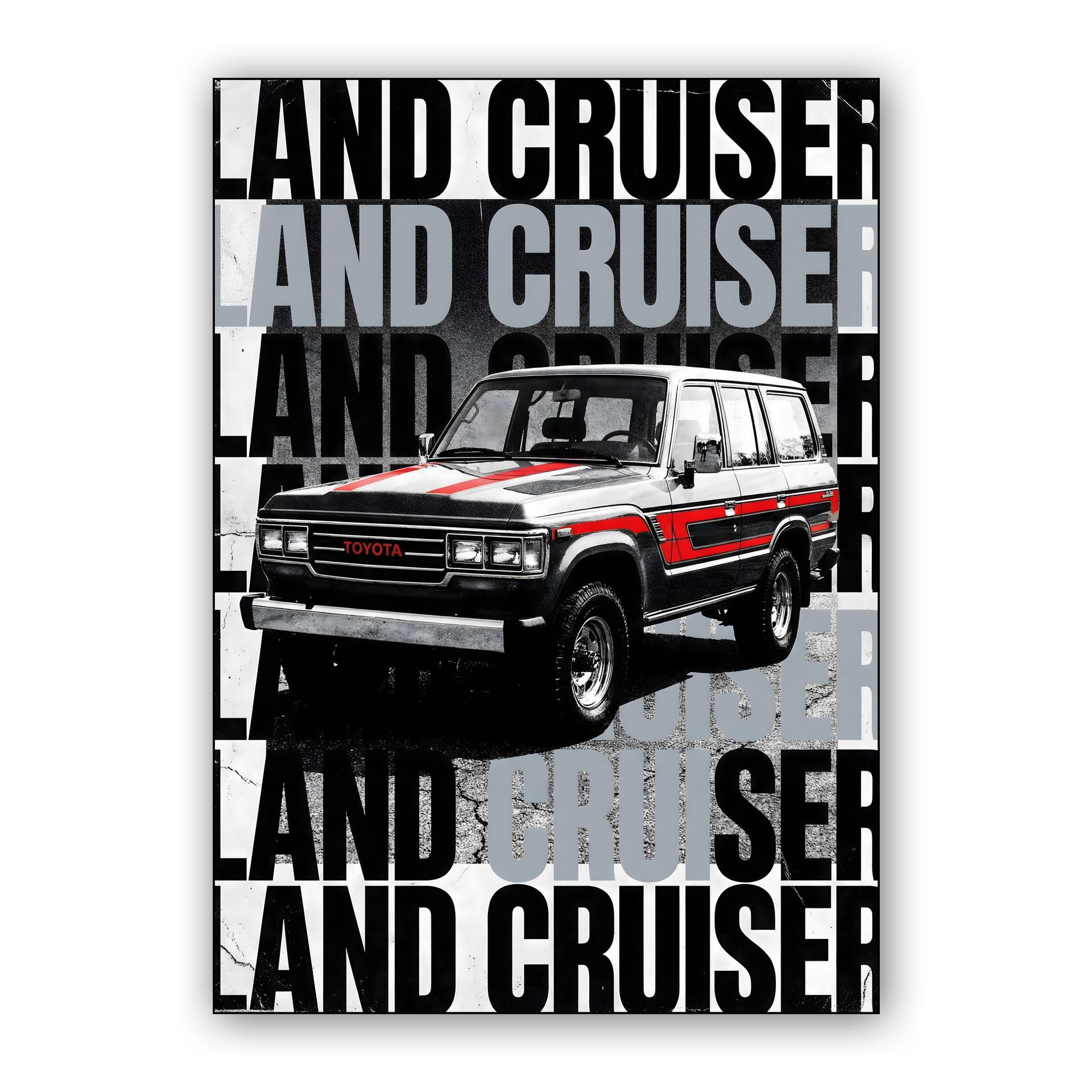 Toyota Land Cruiser 60 Series - Typography Grid Art