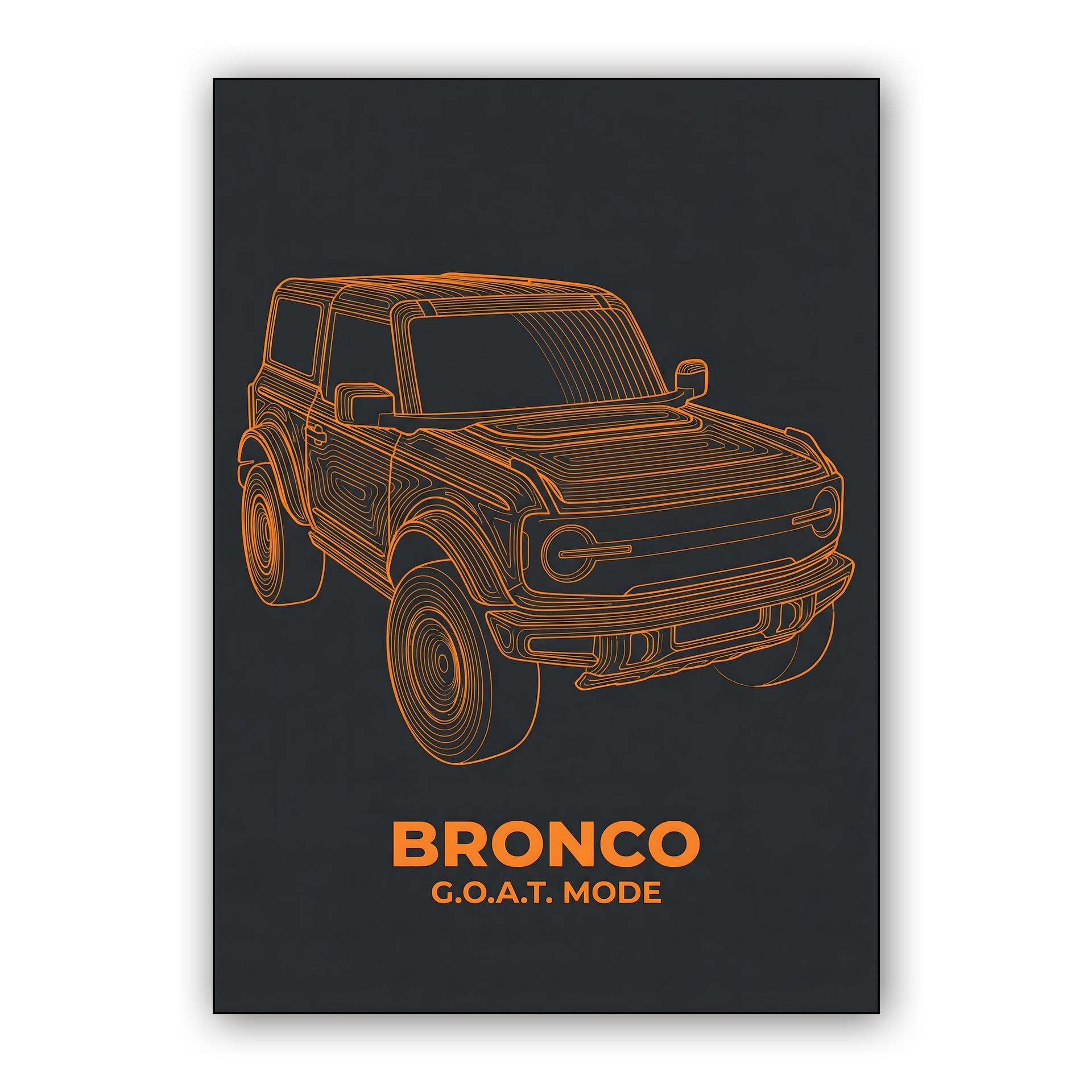 Ford Bronco G.O.A.T. Mode Topographic Line Art