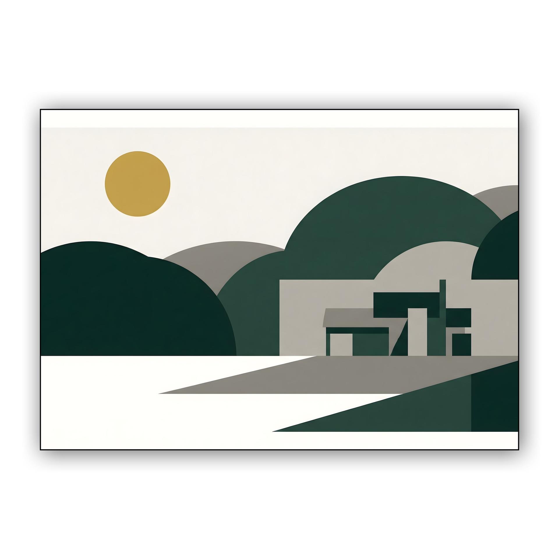 Modernist Hillside Retreat - Geometric Landscape