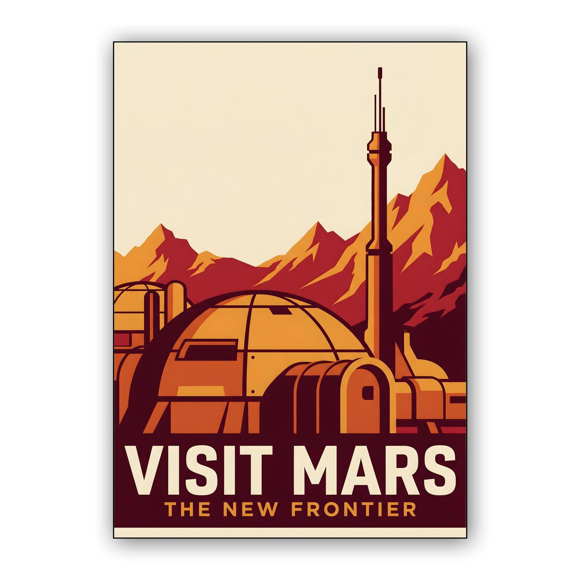 Visit Mars: The New Frontier Vintage Poster