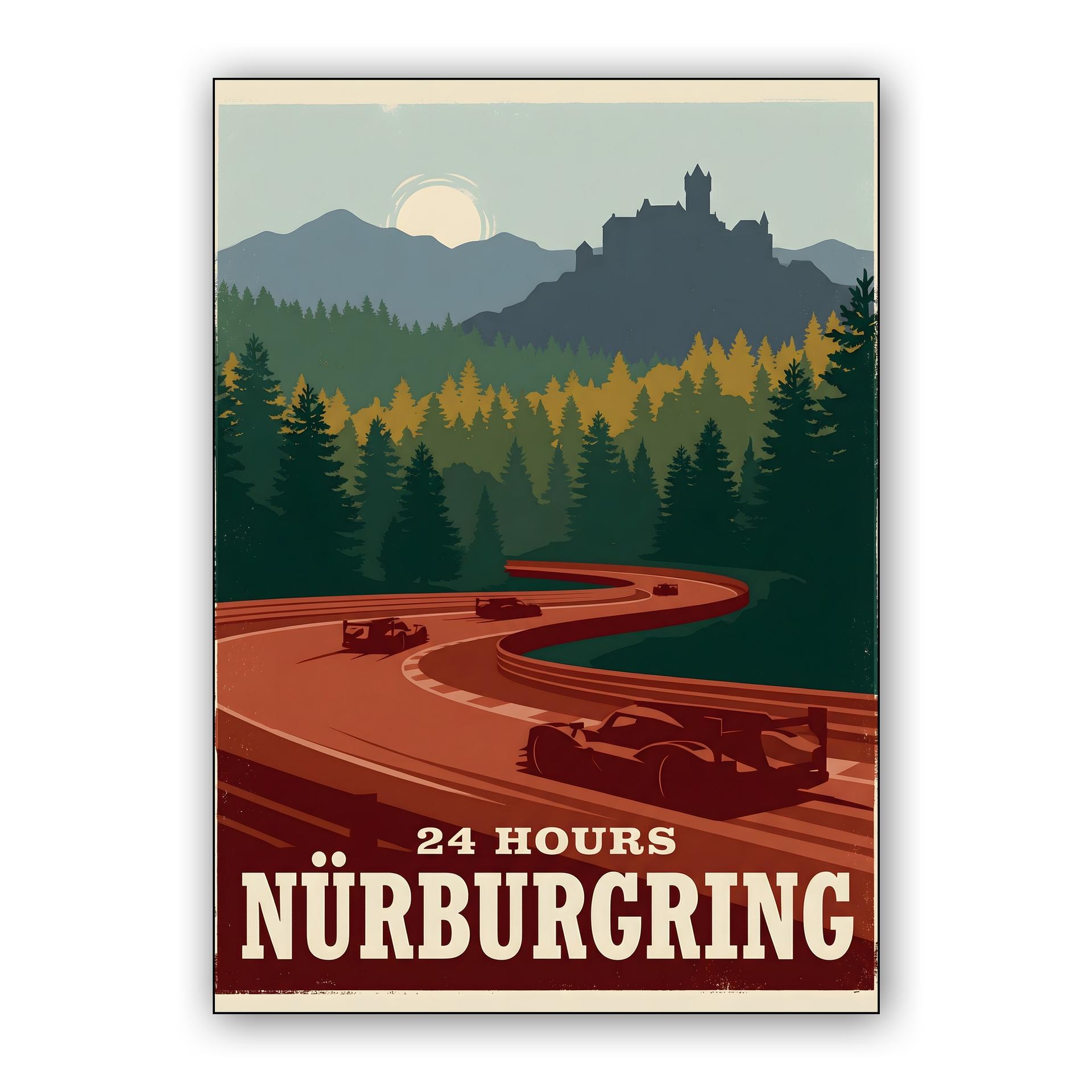 24 Hours Nürburgring: Green Hell Vintage Poster
